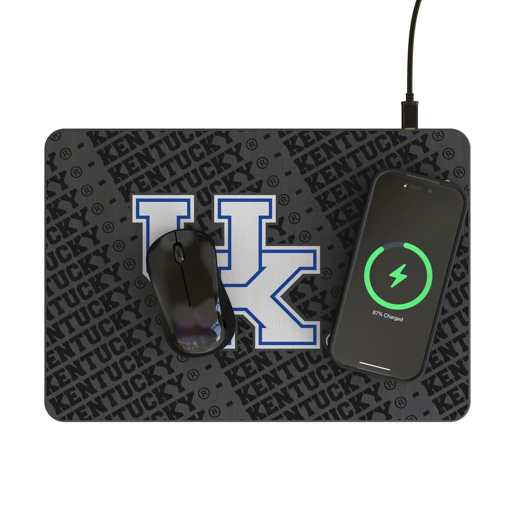 University of Kentucky Wildcats Monocolor Tilt 15-Watt Wireless Charger and Mouse Pad