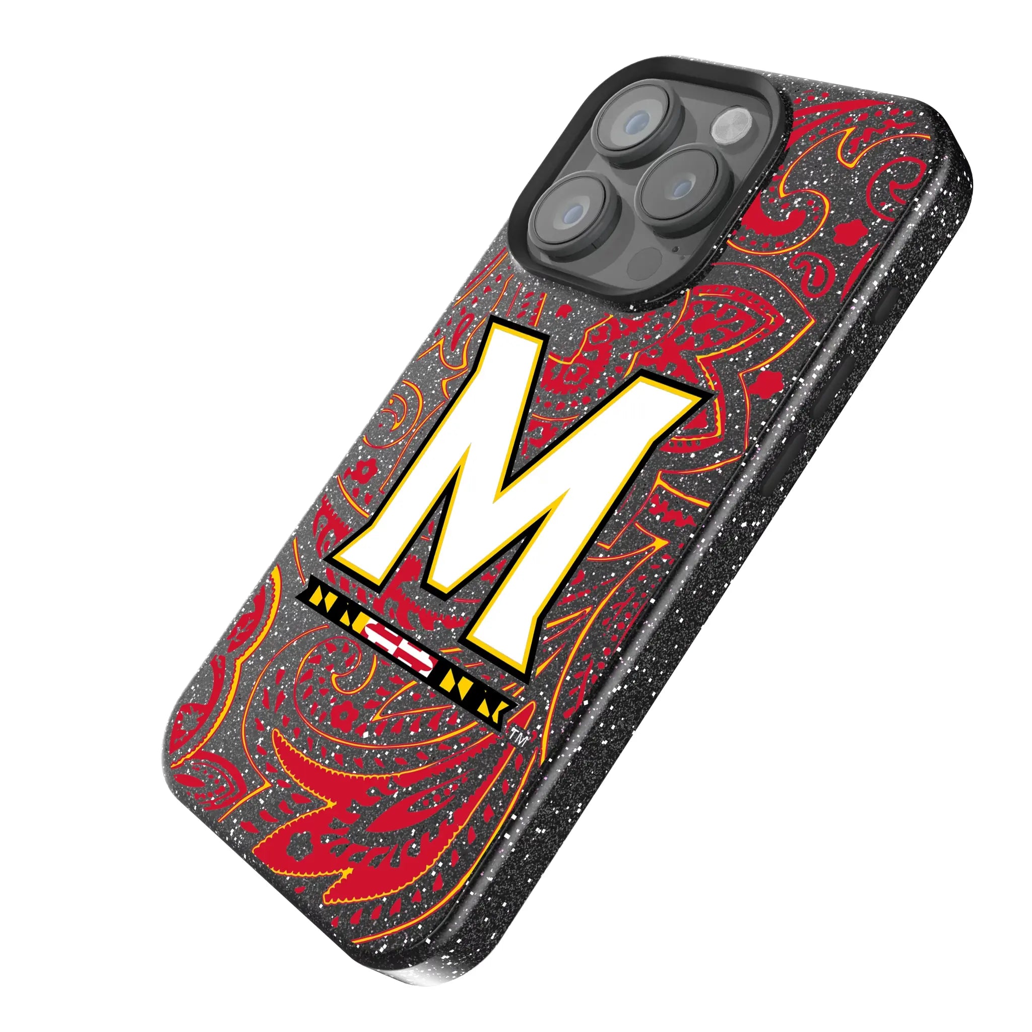 University of Maryland Terrapins Paisley Bling Phone Case