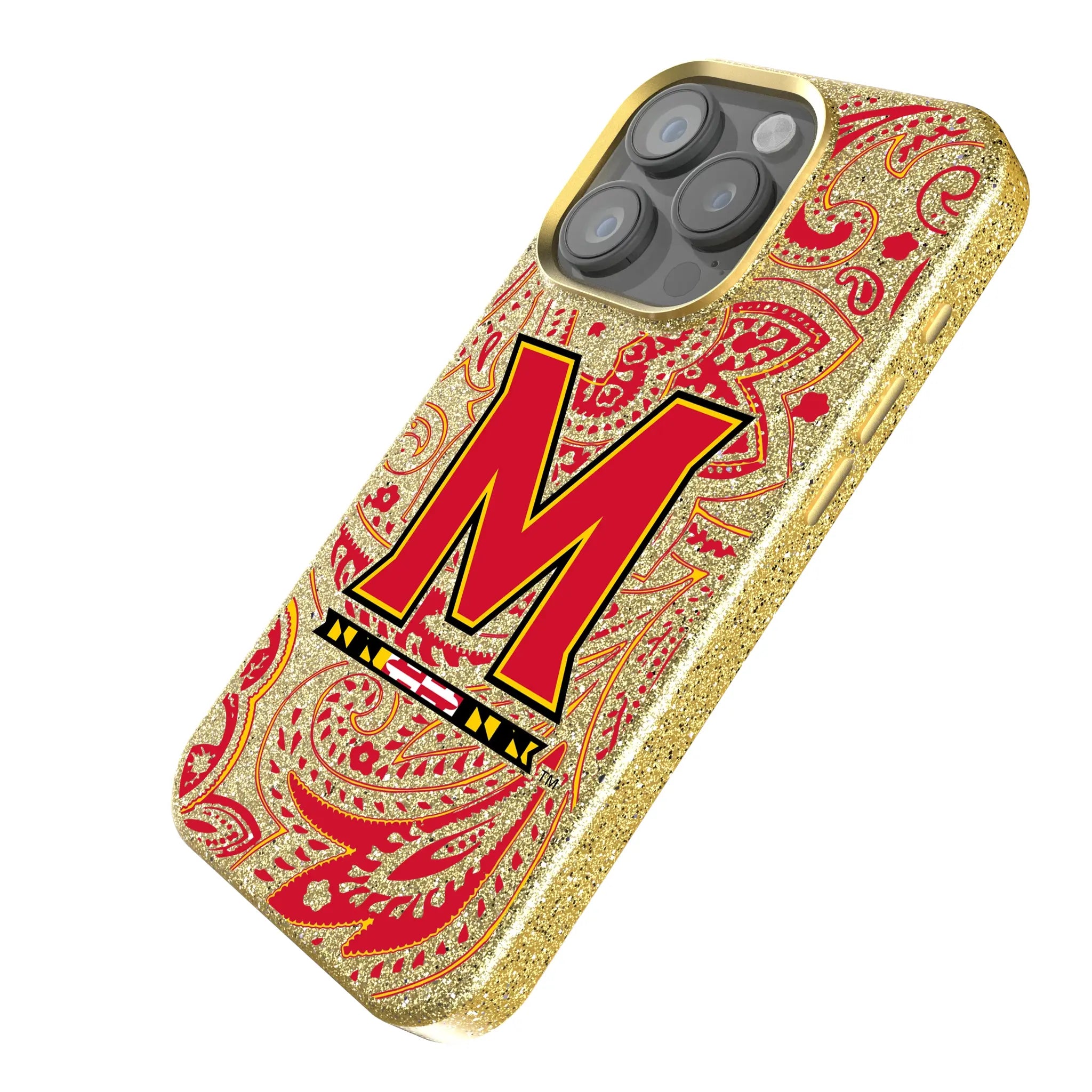 University of Maryland Terrapins Paisley Bling Phone Case