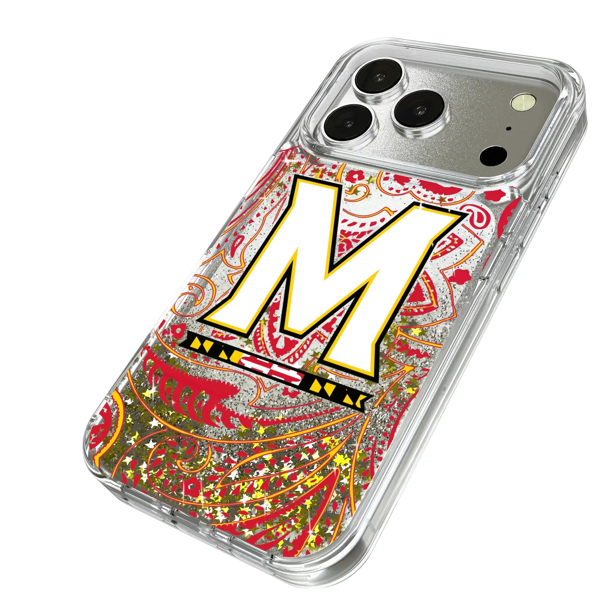 University of Maryland Terrapins Paisley Glitter Phone Case