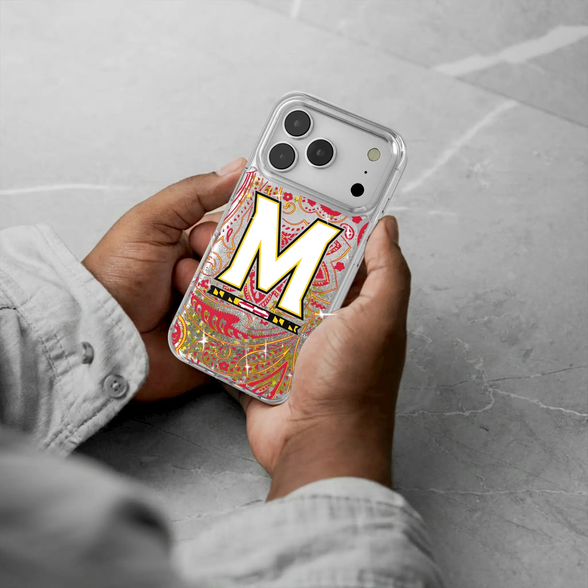 University of Maryland Terrapins Paisley Glitter Phone Case