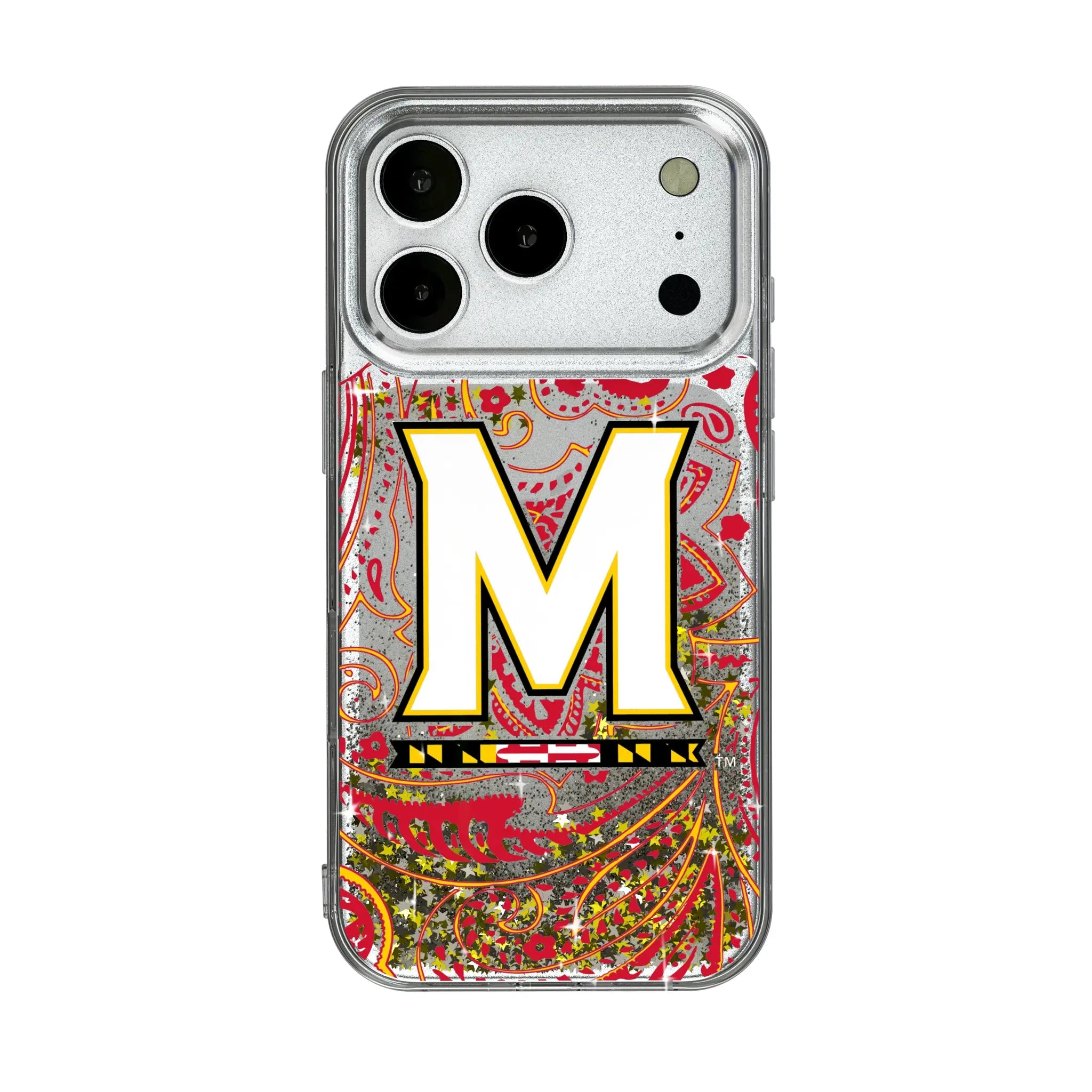 University of Maryland Terrapins Paisley Glitter Phone Case