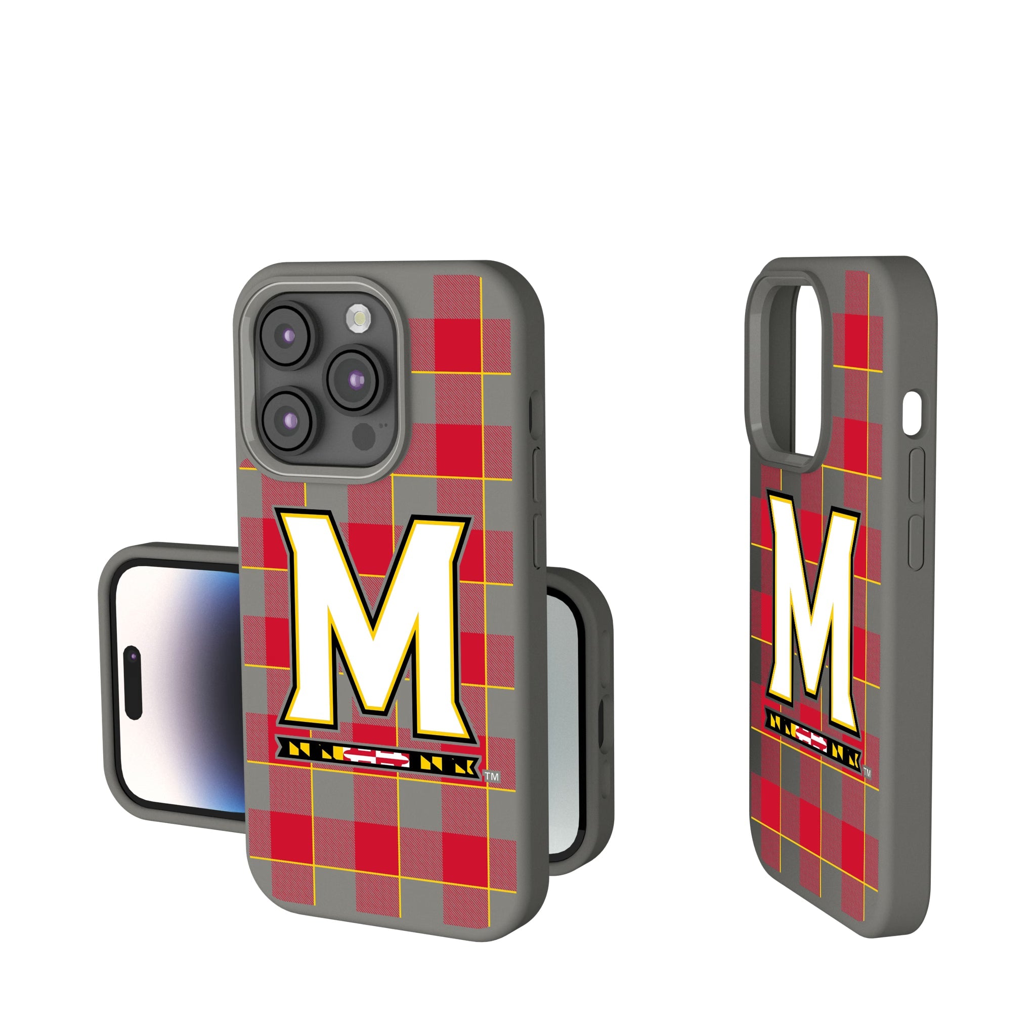 University of Maryland Terrapins Plaid Soft Touch Phone Case - Sports Gifts, Sports Memorabilia, Sports Collectibles, Fan Shop