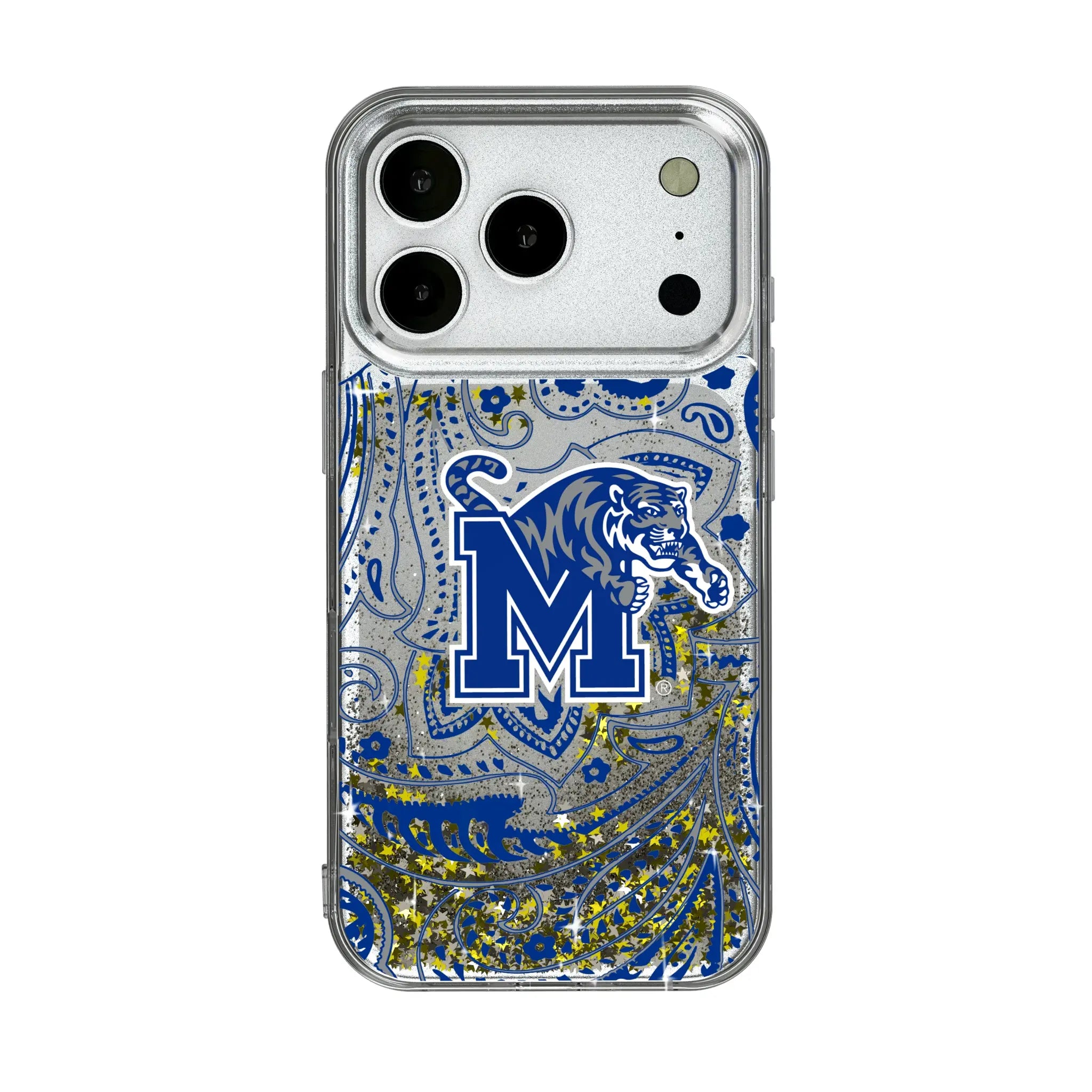 University of Memphis Tigers Paisley Glitter Phone Case
