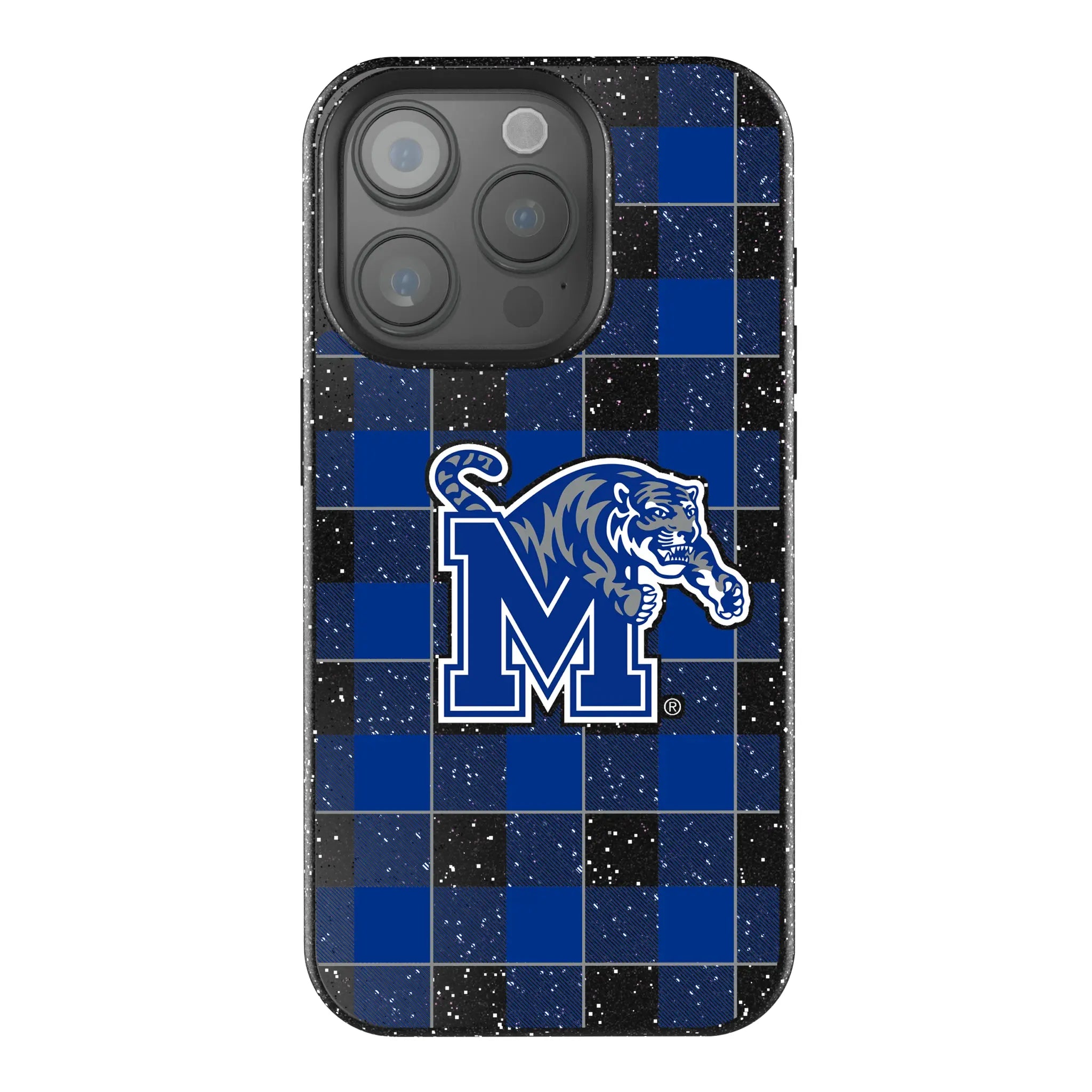 University of Memphis Tigers Plaid Bling Phone Case