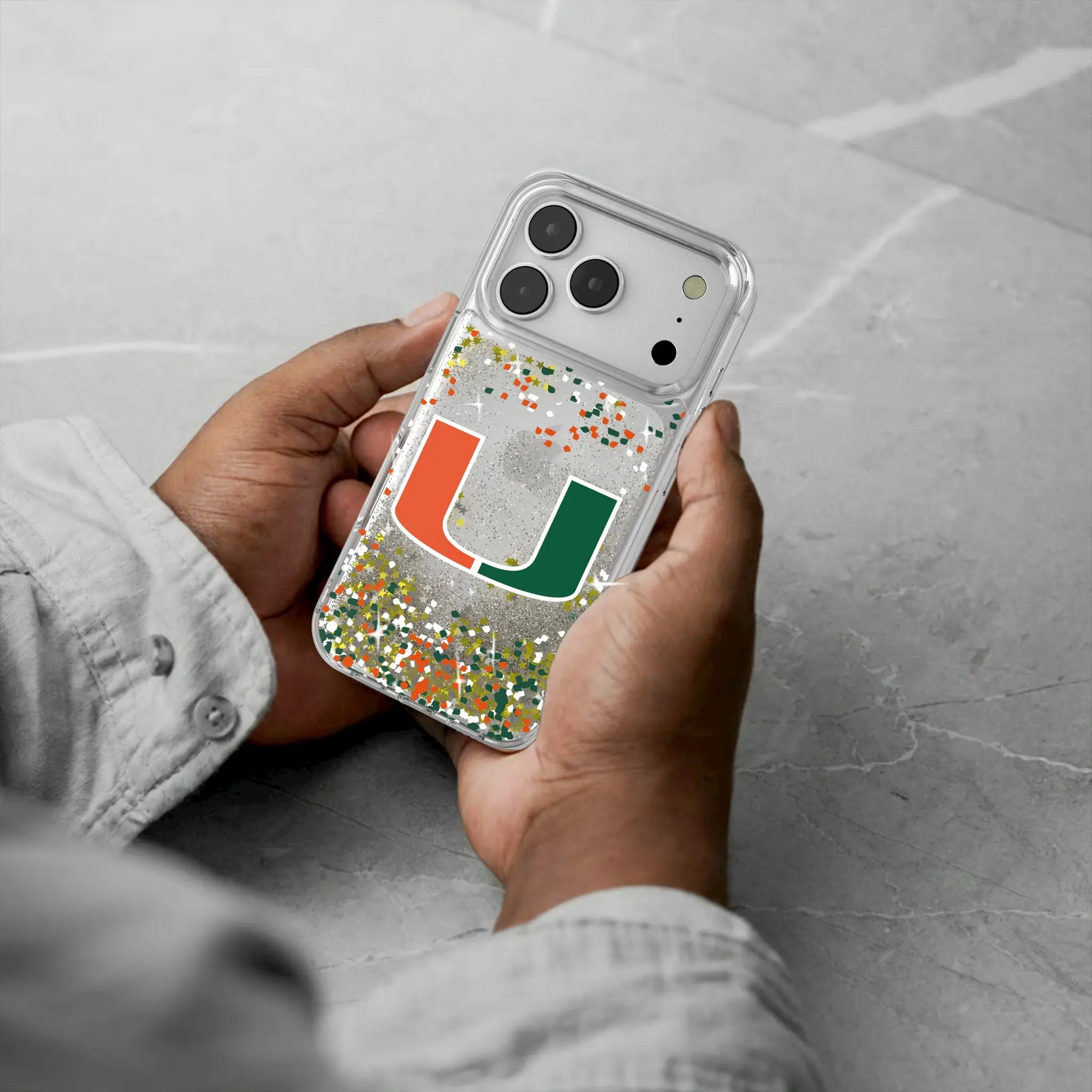 University of Miami Hurricanes Confetti Glitter Phone Case