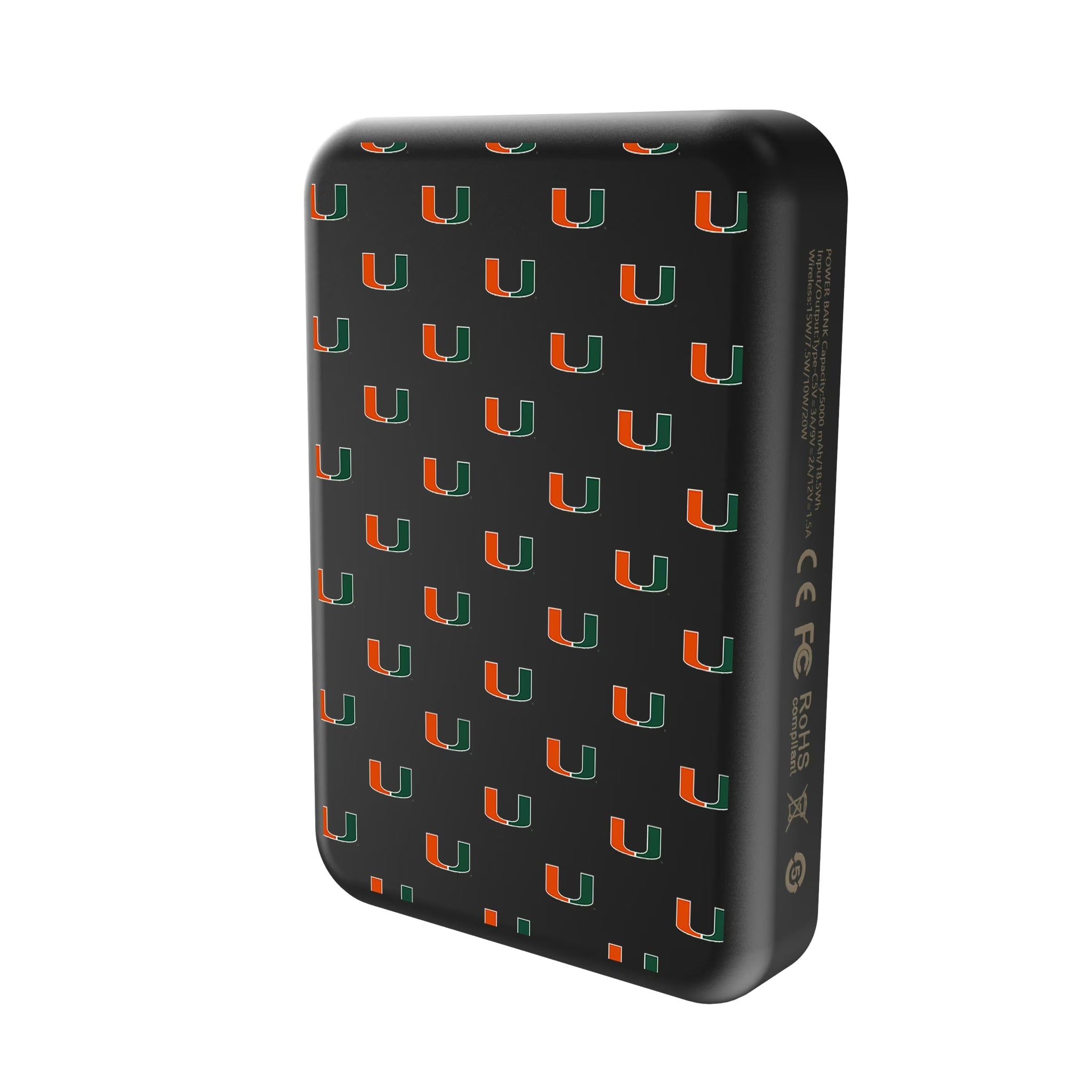 University of Miami Hurricanes Fashion Pattern Wireless Mag Power Bank - Sports Gifts, Sports Memorabilia, Sports Collectibles, Fan Shop