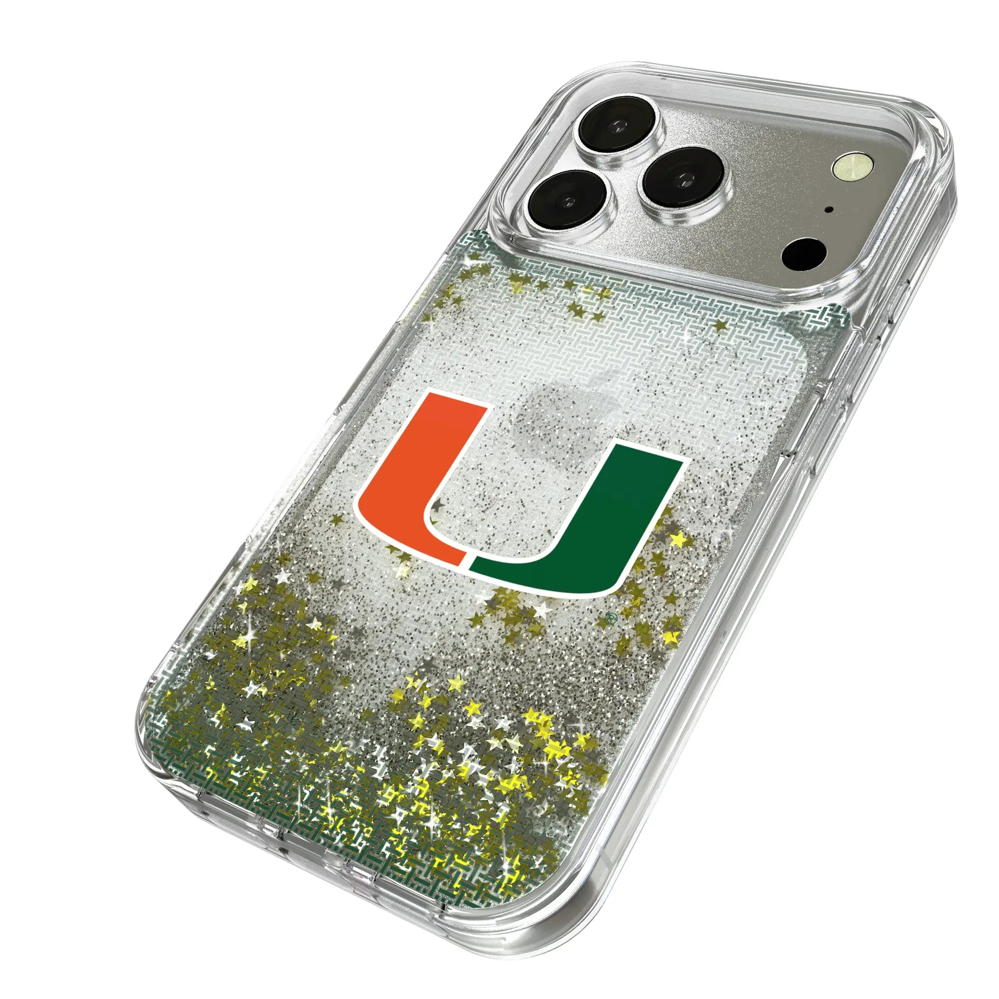 University of Miami Hurricanes Linen Glitter Phone Case