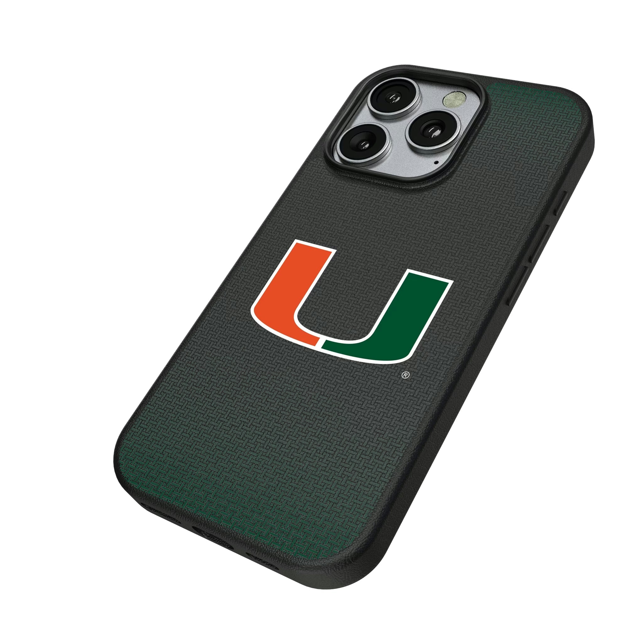 University of Miami Hurricanes Linen MagSafe Compatible Phone Case for Apple iPhone - Sports Gifts, Sports Memorabilia, Sports Collectibles, Fan Shop