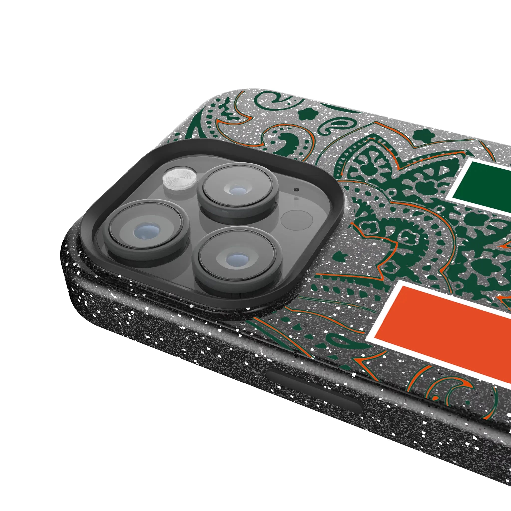 University of Miami Hurricanes Paisley Bling Phone Case