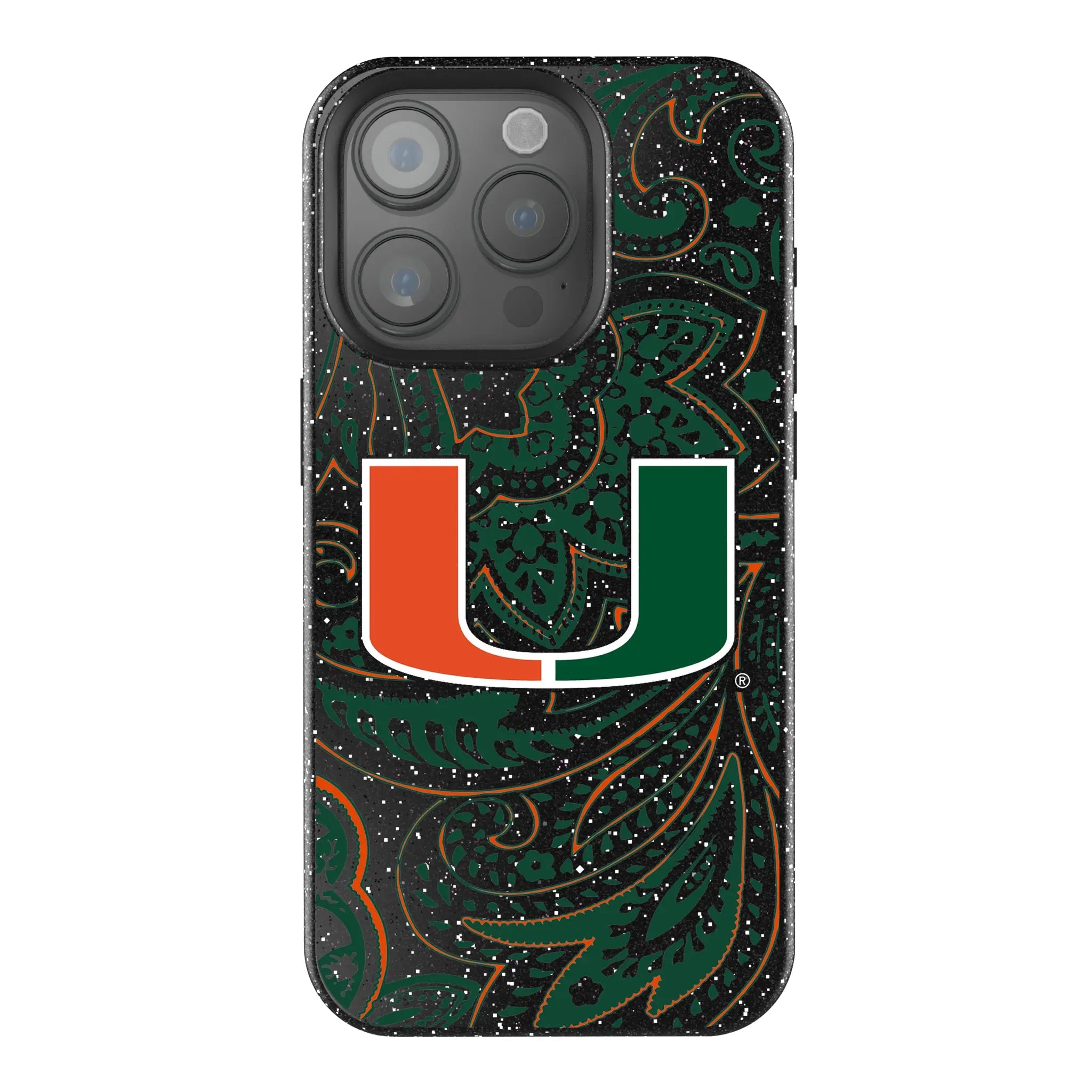 University of Miami Hurricanes Paisley Bling Phone Case