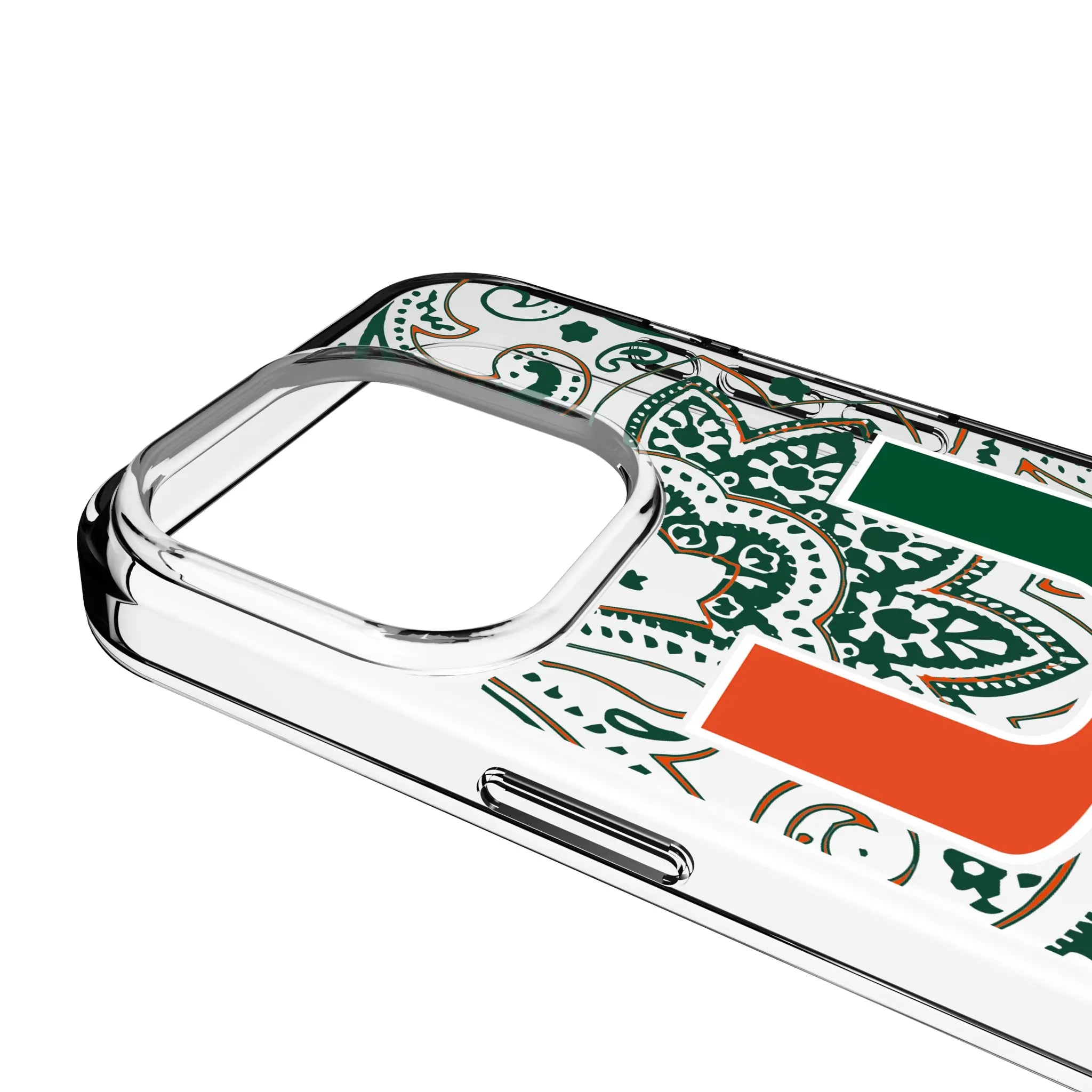 University of Miami Hurricanes Paisley Clear Phone Case for Apple iPhone