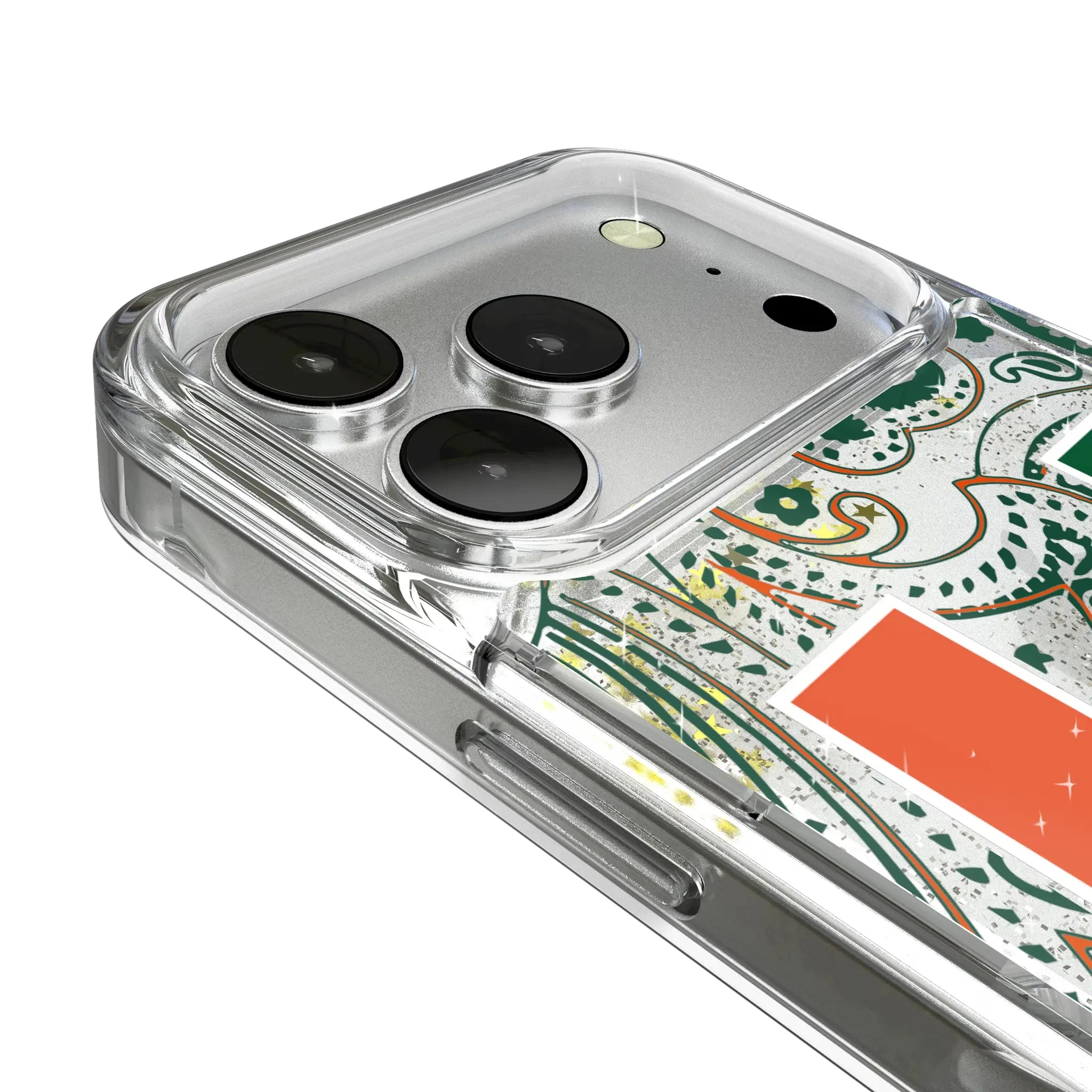 University of Miami Hurricanes Paisley Glitter Phone Case