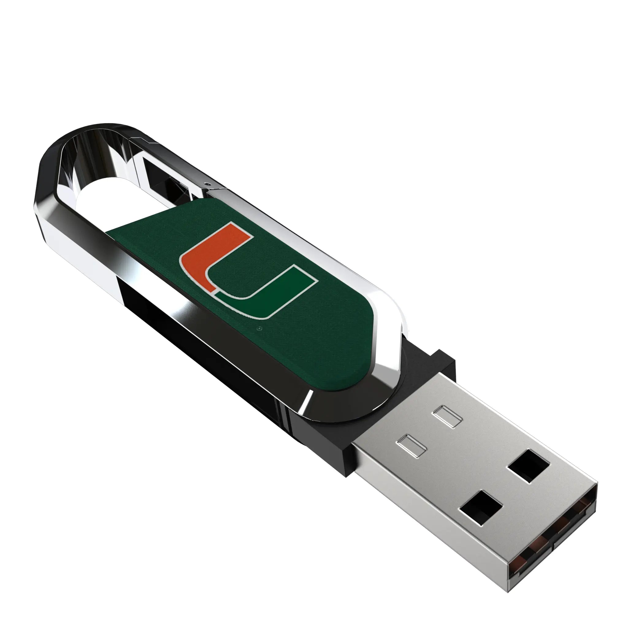 University of Miami Hurricanes Solid USB 32GB Clip Style Flash Drive