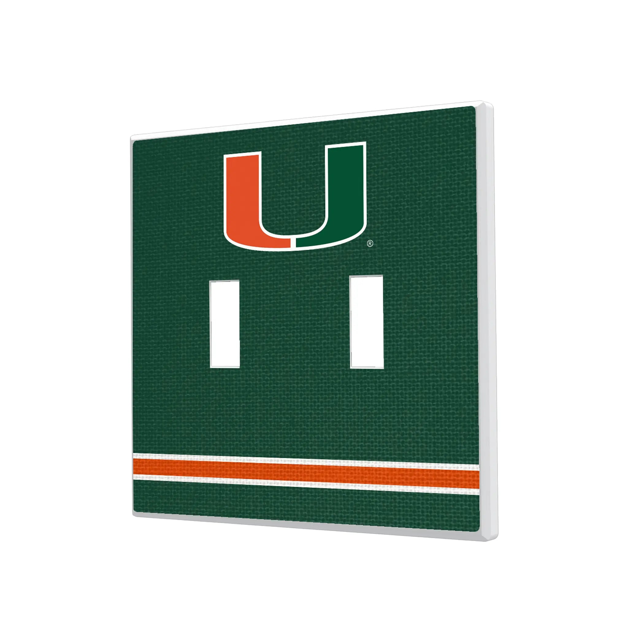 University of Miami Hurricanes Stripe Hidden-Screw Light Switch Plate