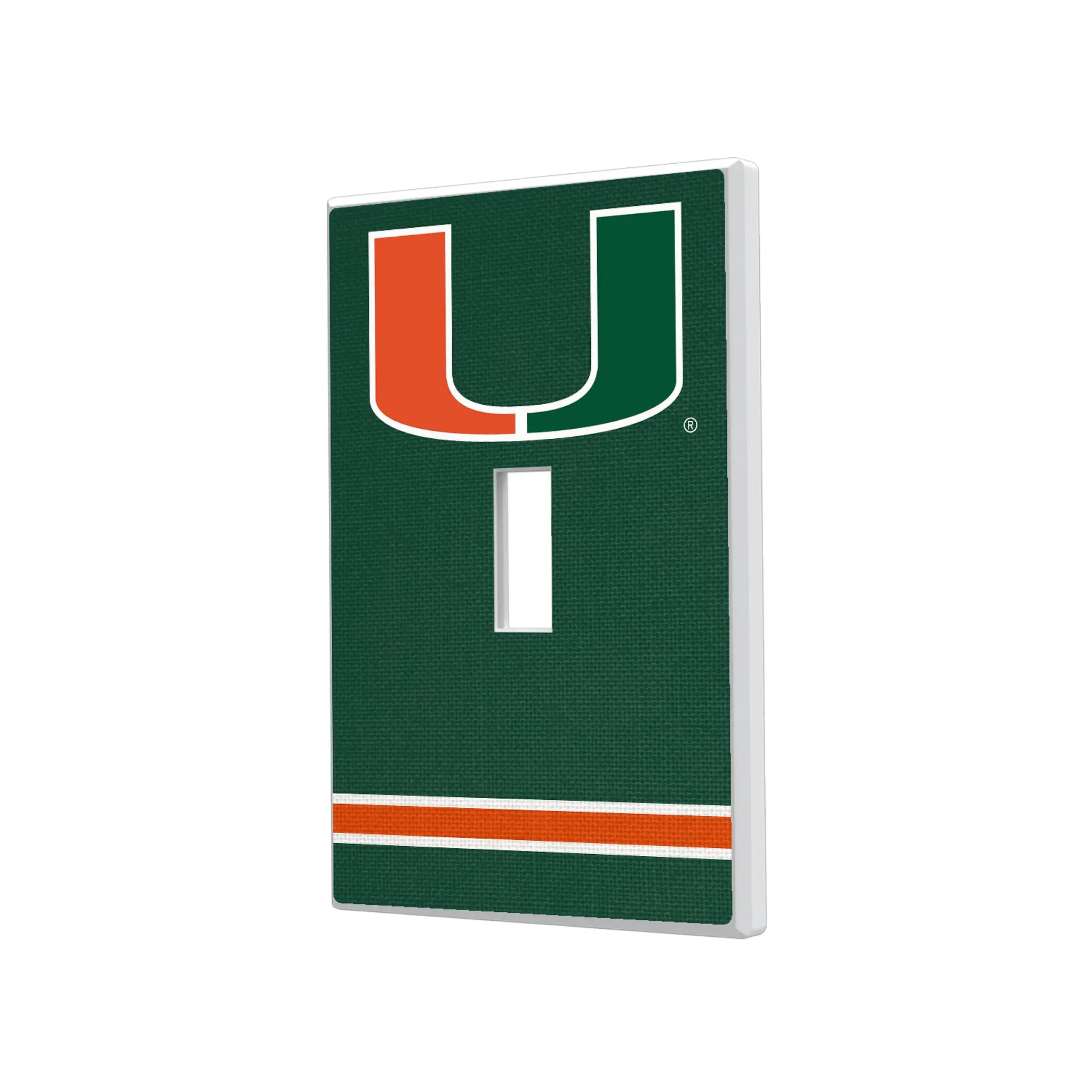 University of Miami Hurricanes Stripe Hidden-Screw Light Switch Plate