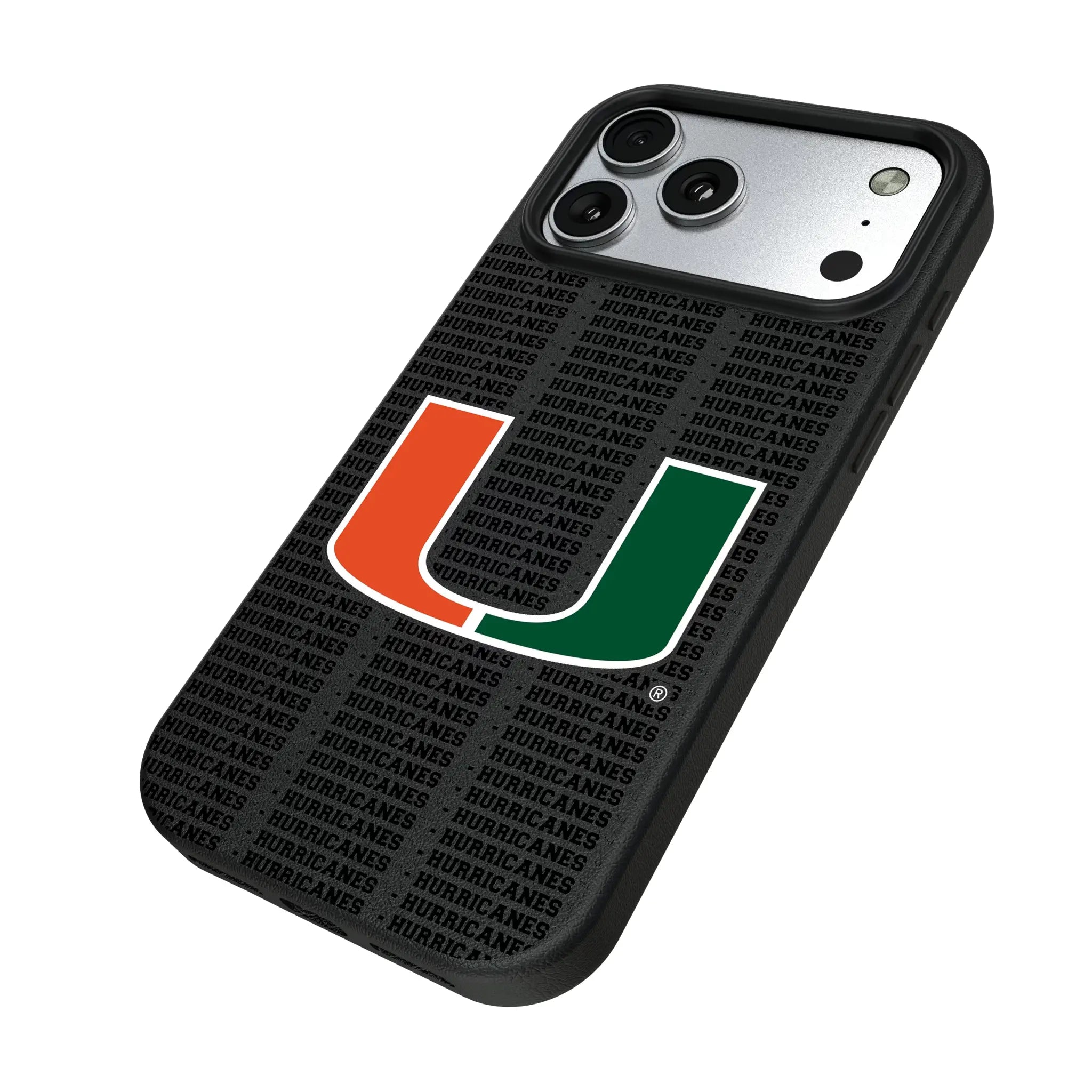 University of Miami Hurricanes Text Backdrop MagSafe Compatible Phone Case for Apple iPhone