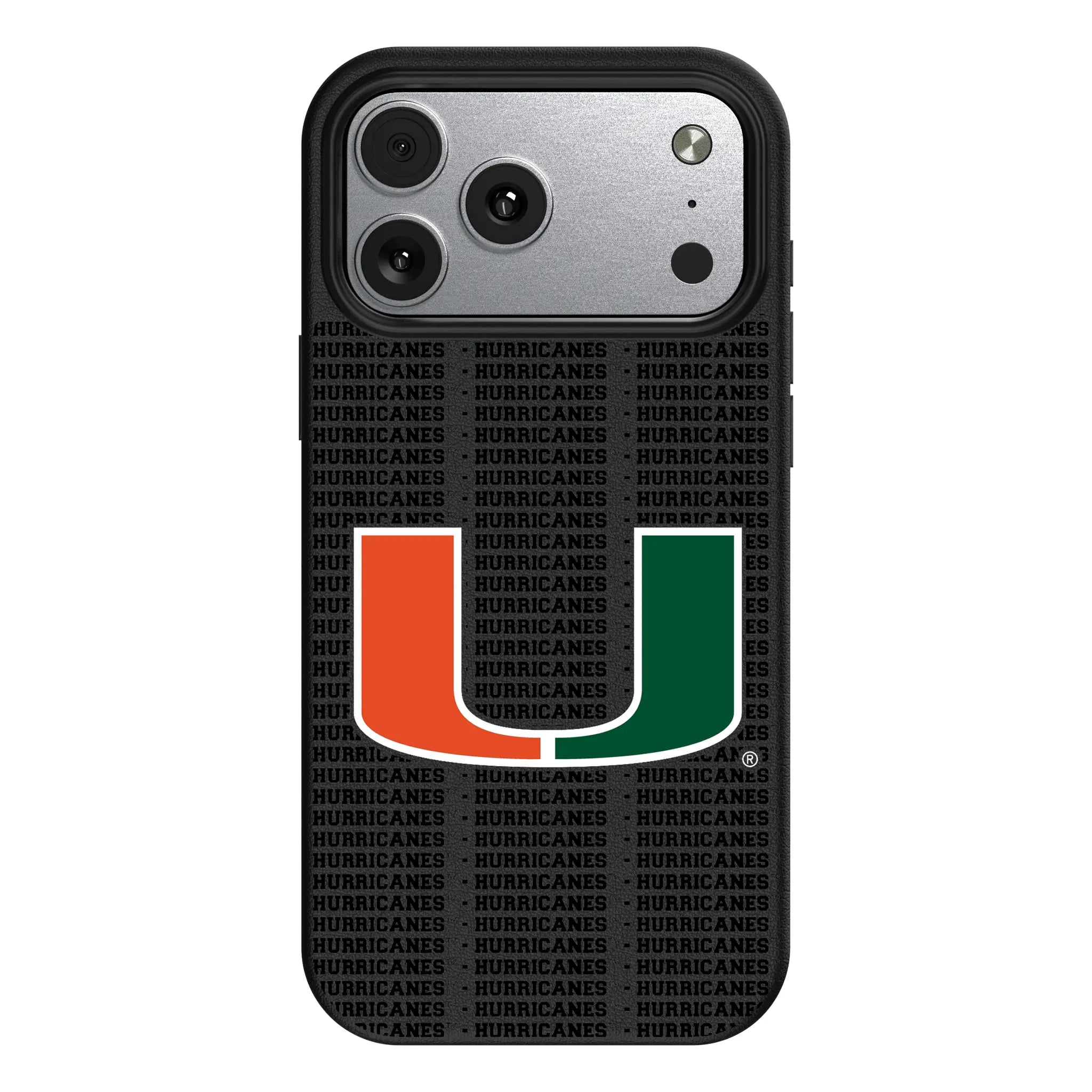 University of Miami Hurricanes Text Backdrop MagSafe Compatible Phone Case for Apple iPhone