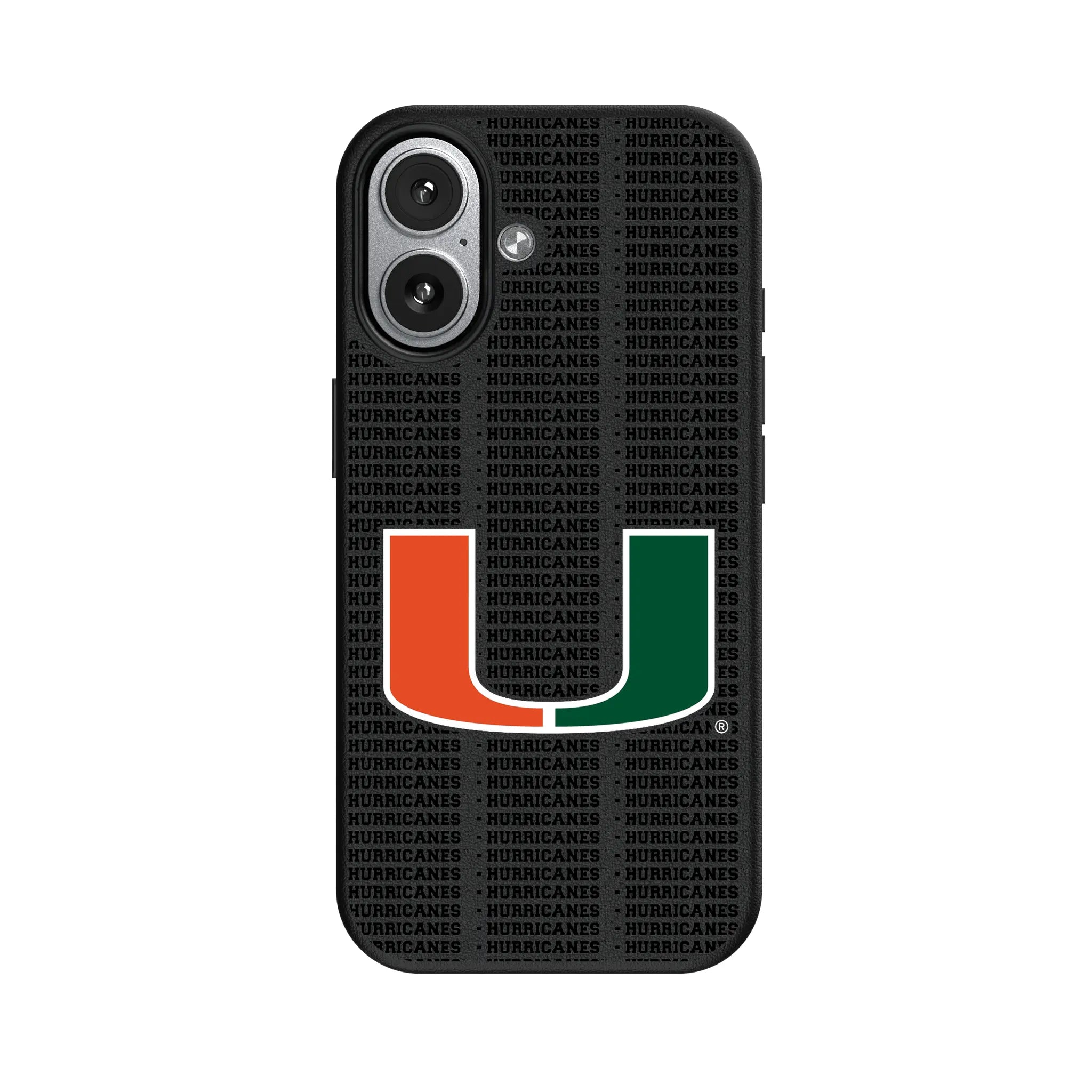 University of Miami Hurricanes Text Backdrop MagSafe Compatible Phone Case for Apple iPhone