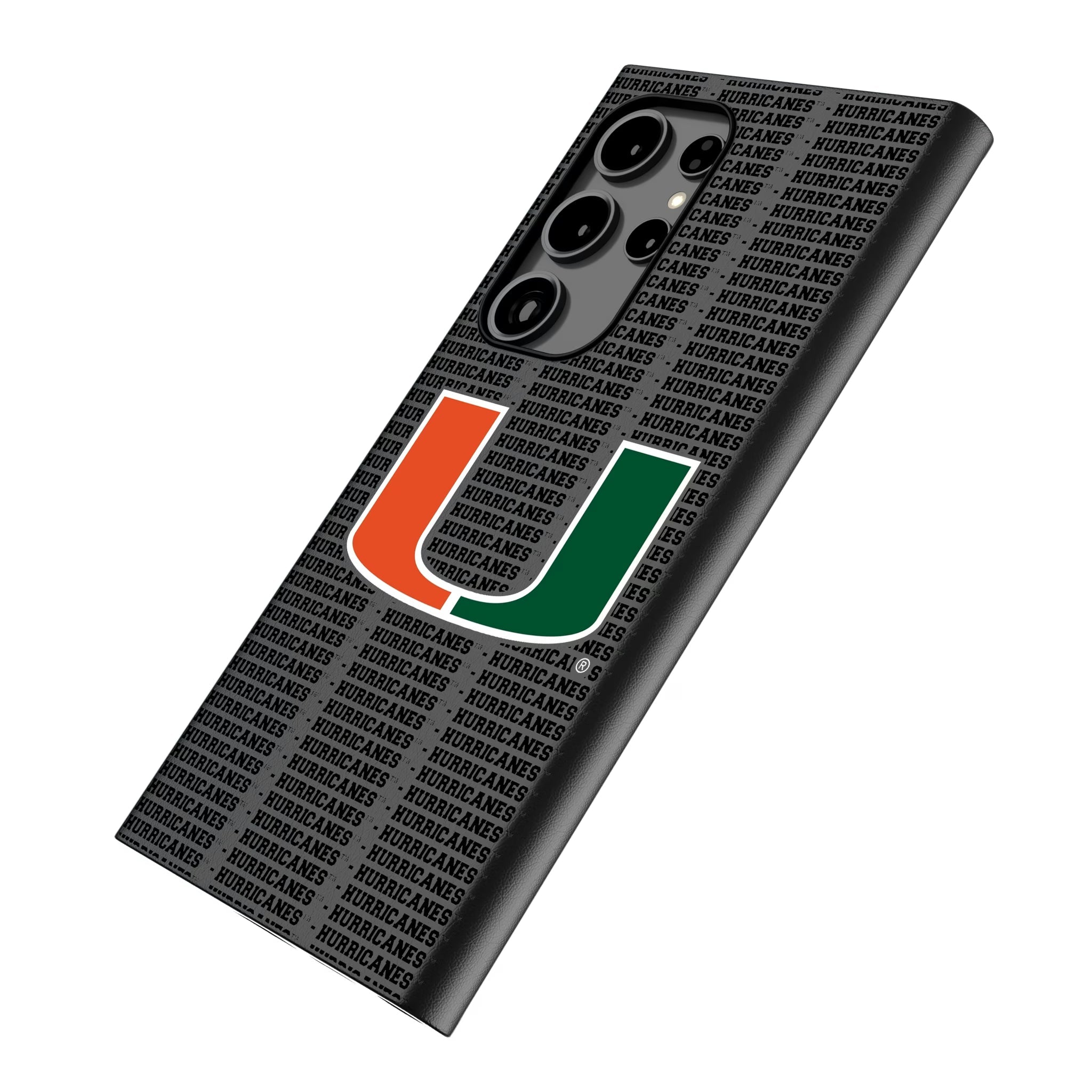 University of Miami Hurricanes Text Backdrop MagSafe Compatible Phone Case for Samsung Galaxy