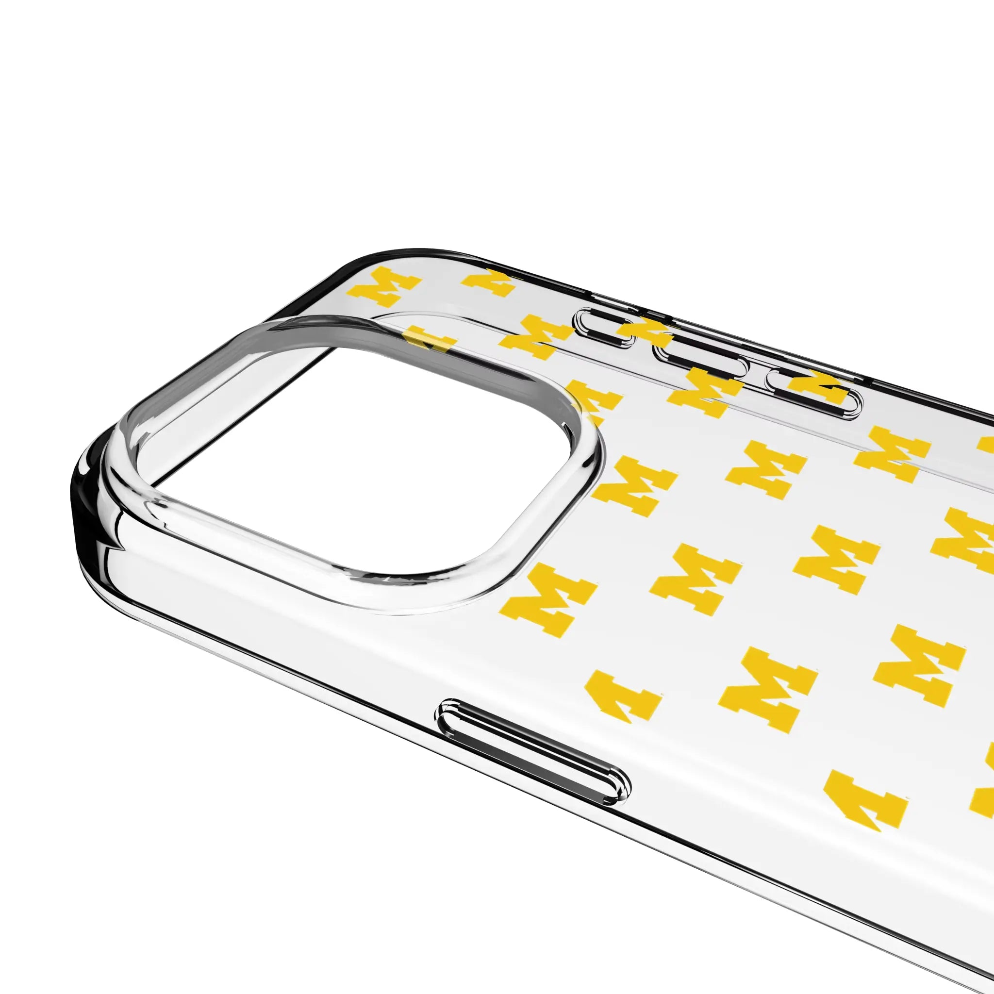 University of Michigan Wolverines Fashion Pattern Clear Phone Case for Apple iPhone