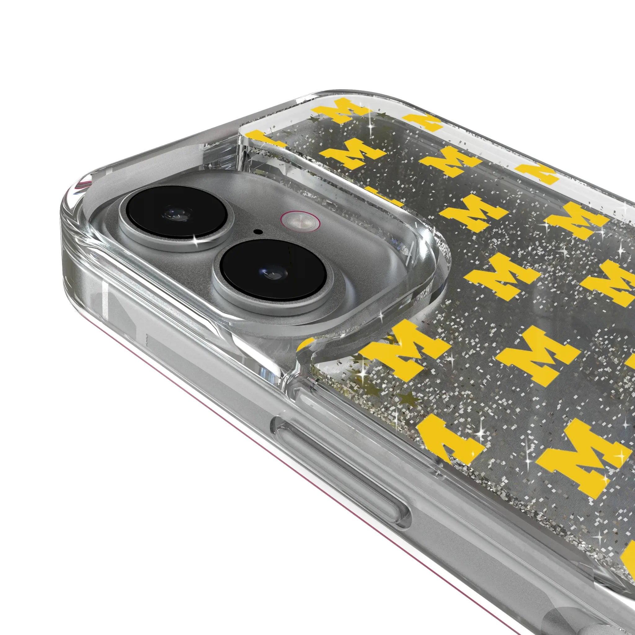 University of Michigan Wolverines Fashion Pattern Glitter Phone Case for Apple iPhone