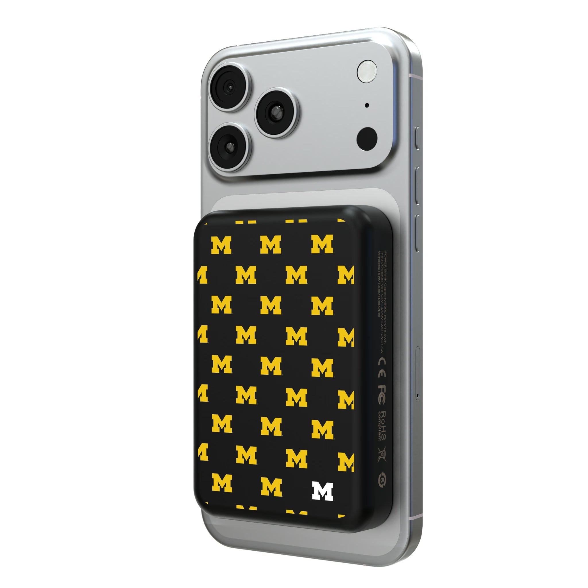 University of Michigan Wolverines Fashion Pattern Wireless Mag Power Bank - Sports Gifts, Sports Memorabilia, Sports Collectibles, Fan Shop