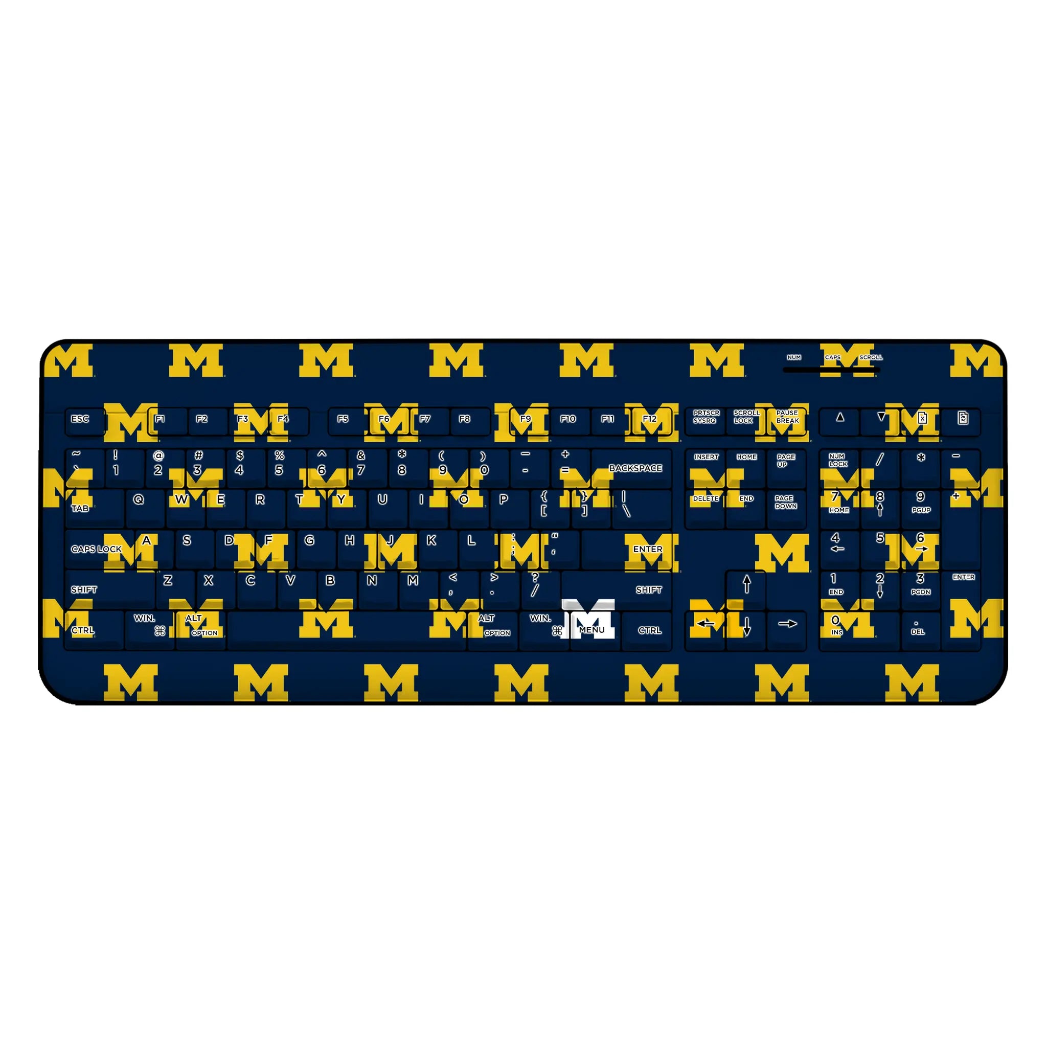 University of Michigan Wolverines Fashion Pattern Wireless USB Keyboard