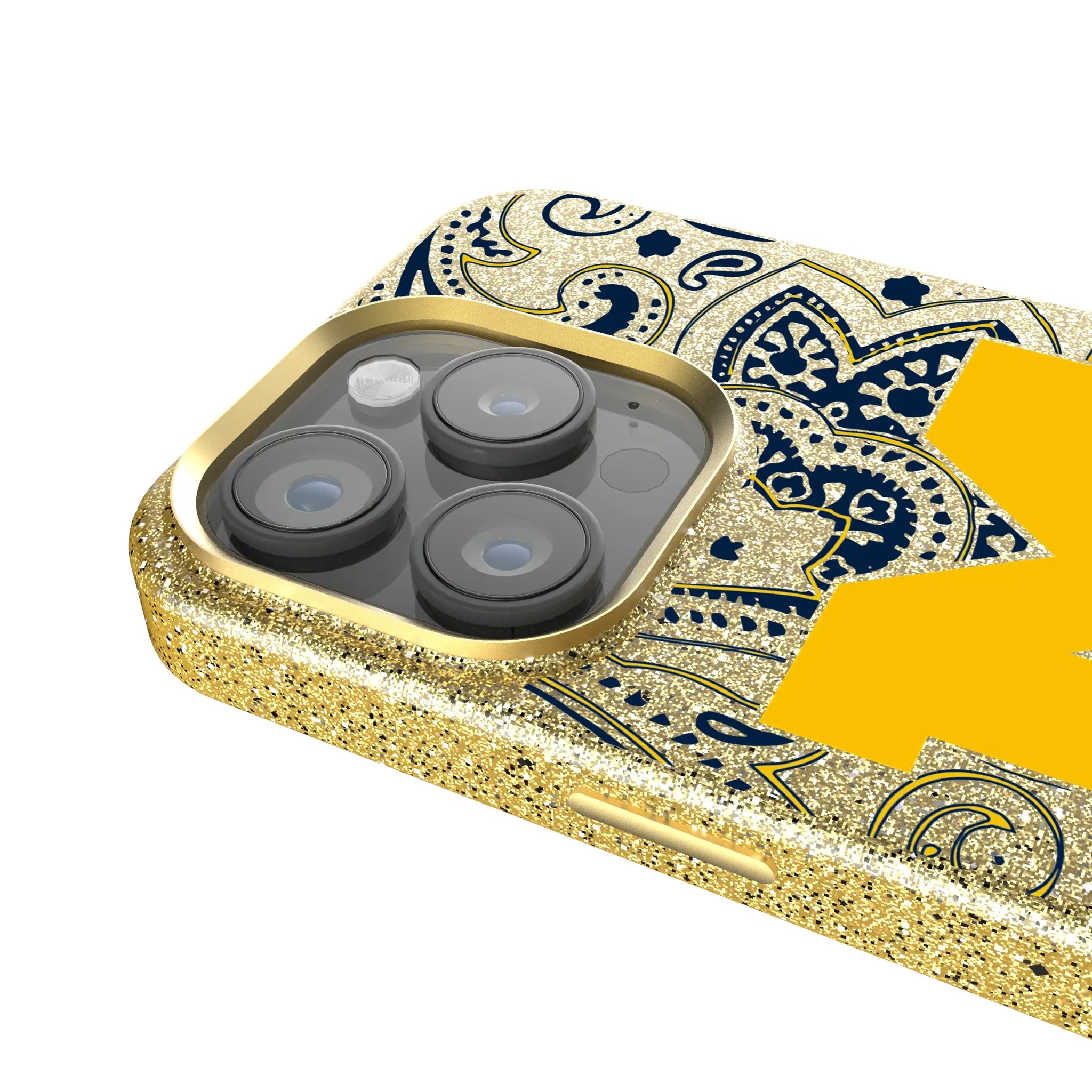 University of Michigan Wolverines Paisley Bling Phone Case