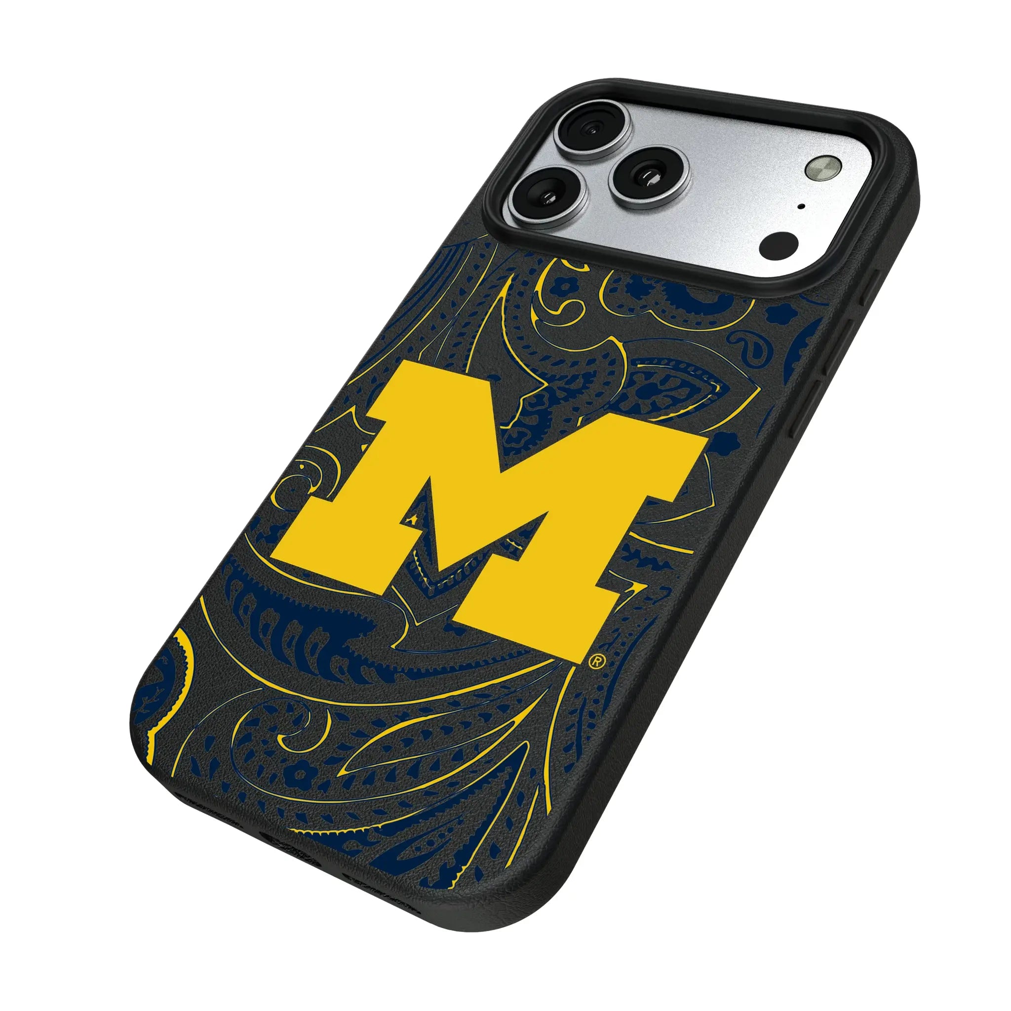 University of Michigan Wolverines Paisley MagSafe Compatible Phone Case for Apple iPhone
