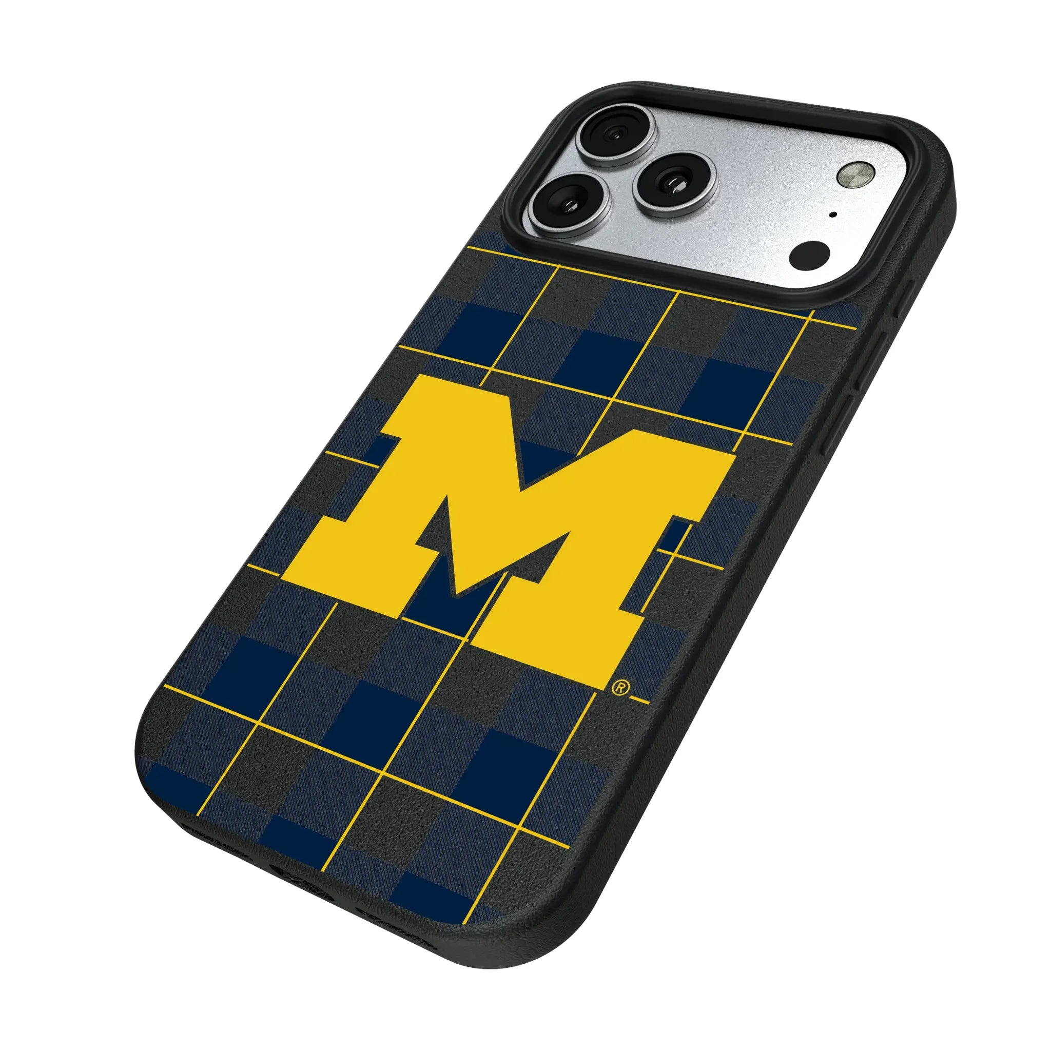 University of Michigan Wolverines Plaid MagSafe Compatible Phone Case for Apple iPhone
