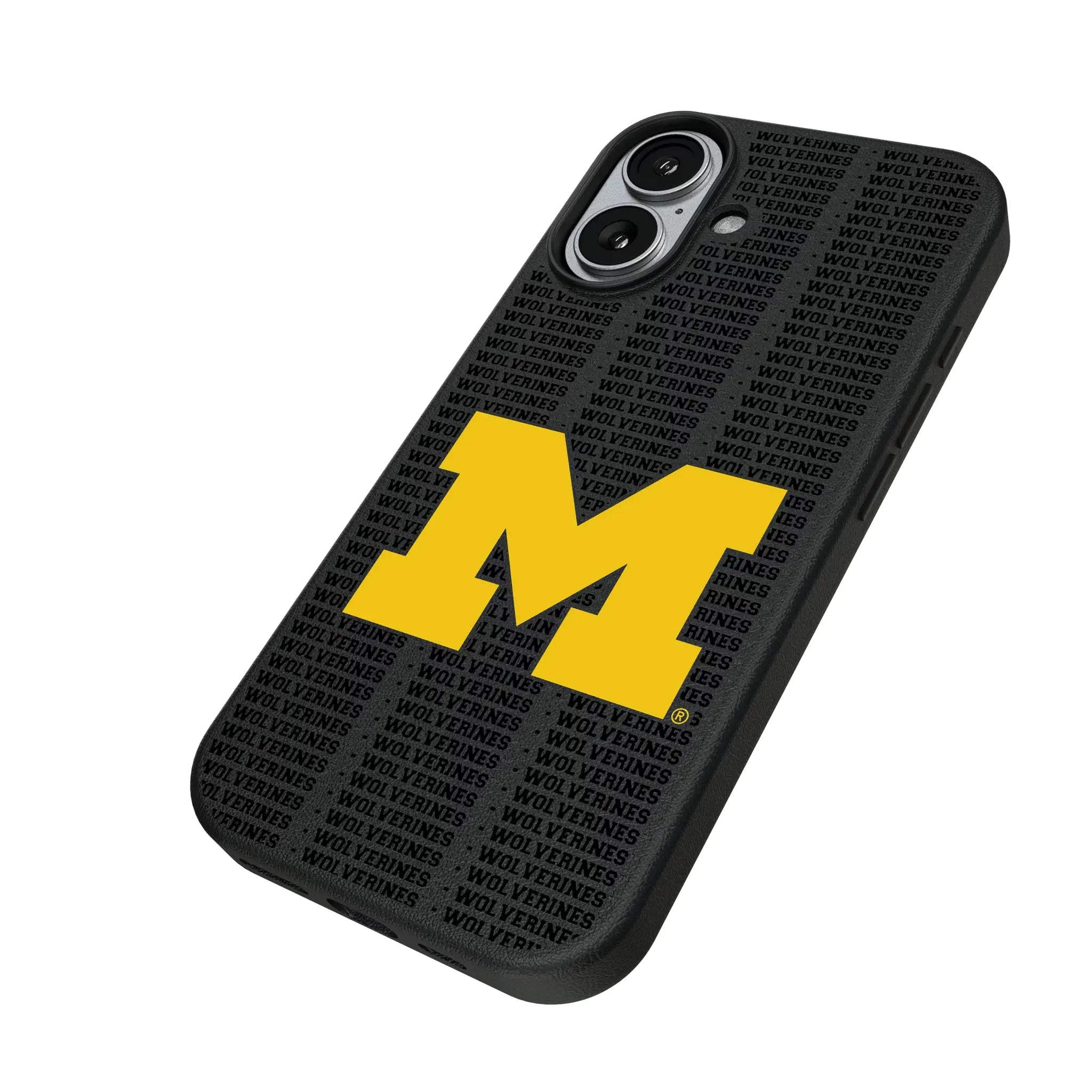 University of Michigan Wolverines Text Backdrop MagSafe Compatible Phone Case for Apple iPhone