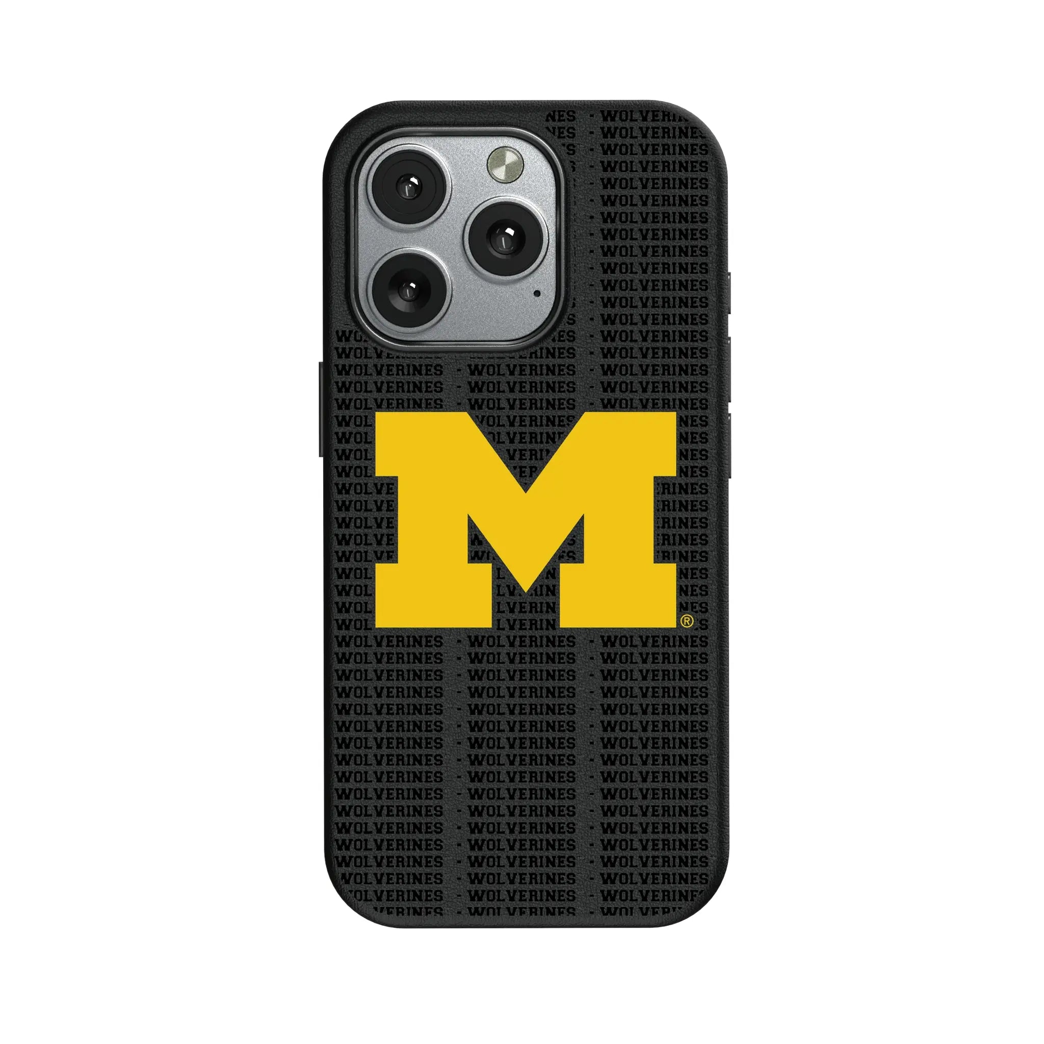 University of Michigan Wolverines Text Backdrop MagSafe Compatible Phone Case for Apple iPhone
