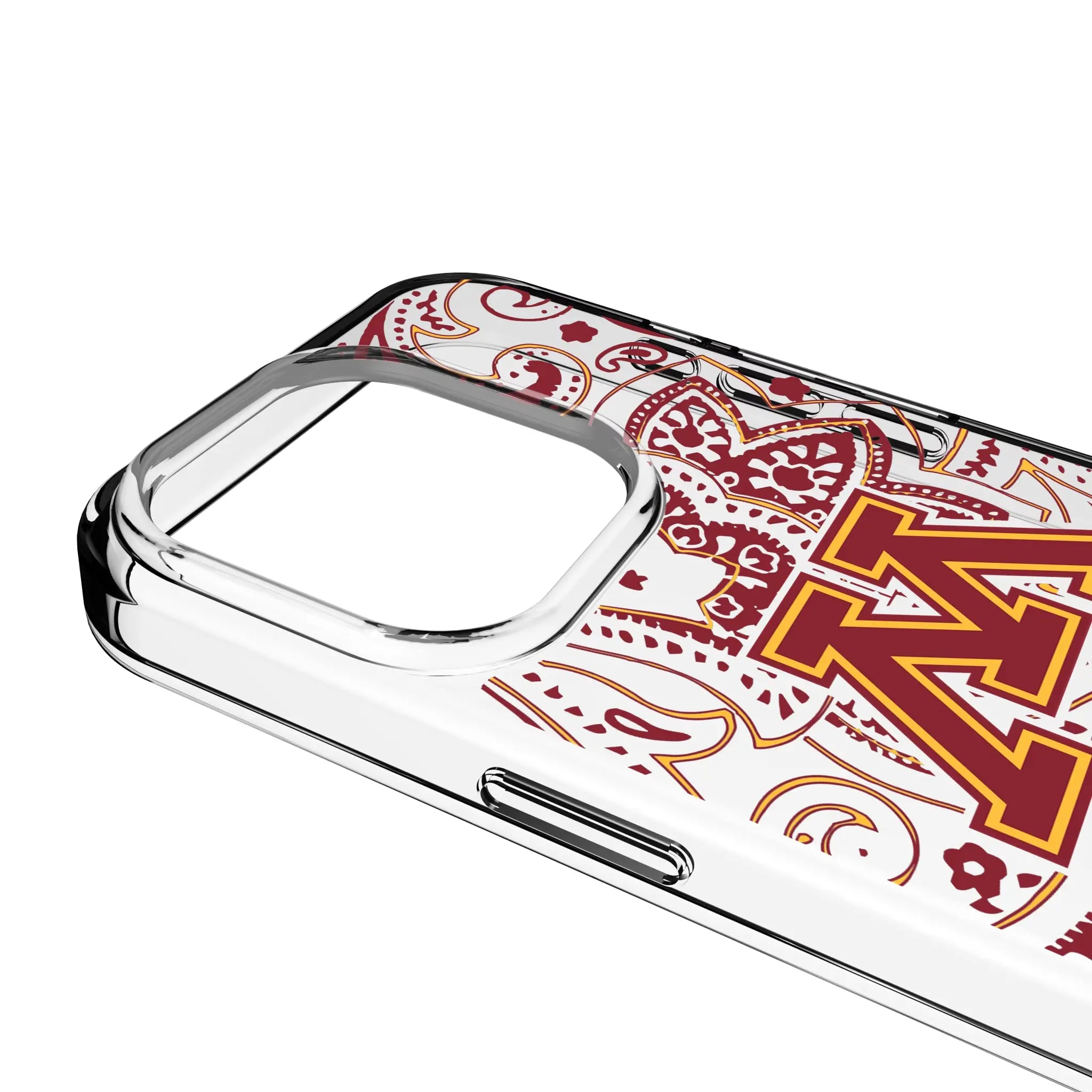 University of Minnesota Golden Gophers Paisley Clear Phone Case for Apple iPhone