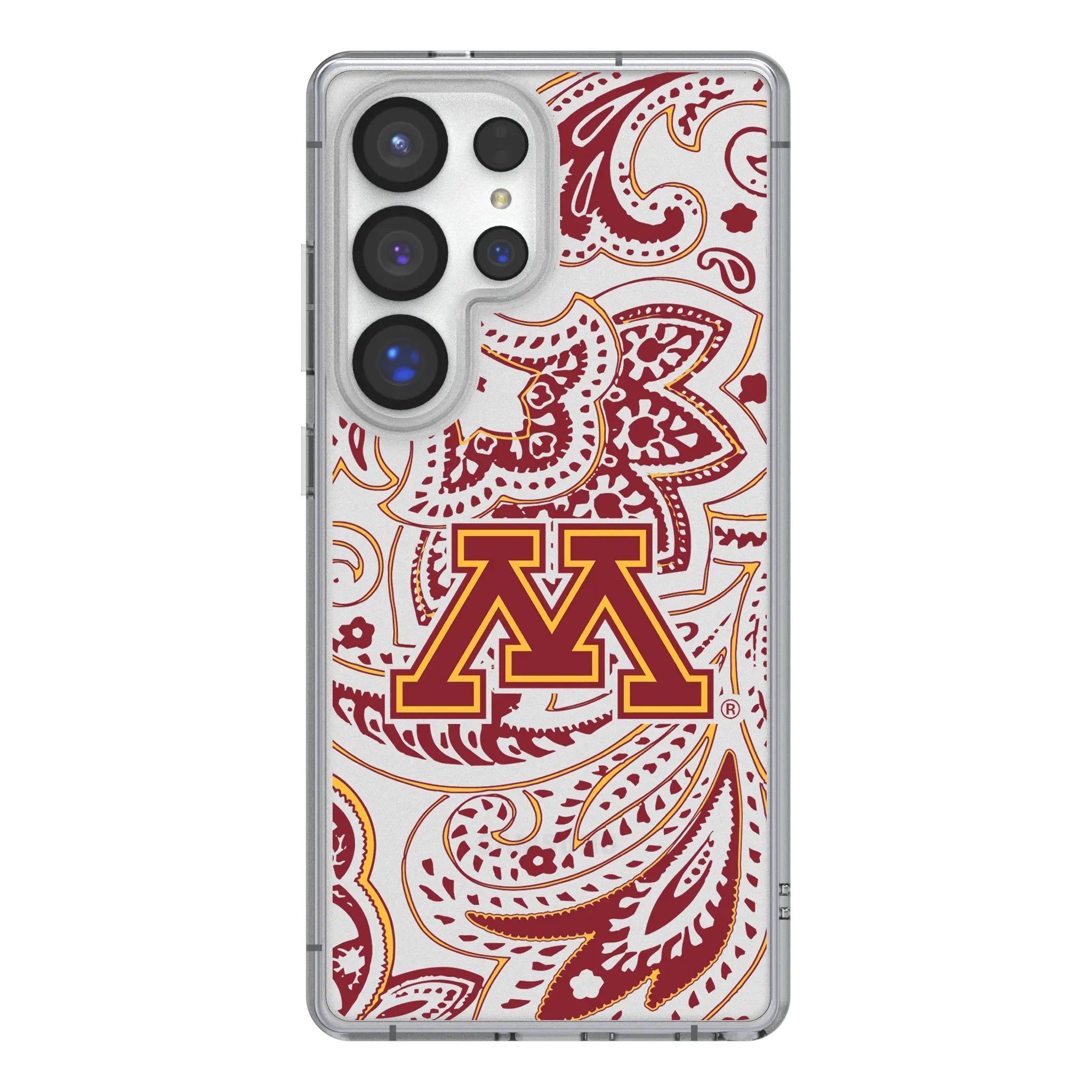 University of Minnesota Golden Gophers Paisley Clear Phone Case for Samsung Galaxy