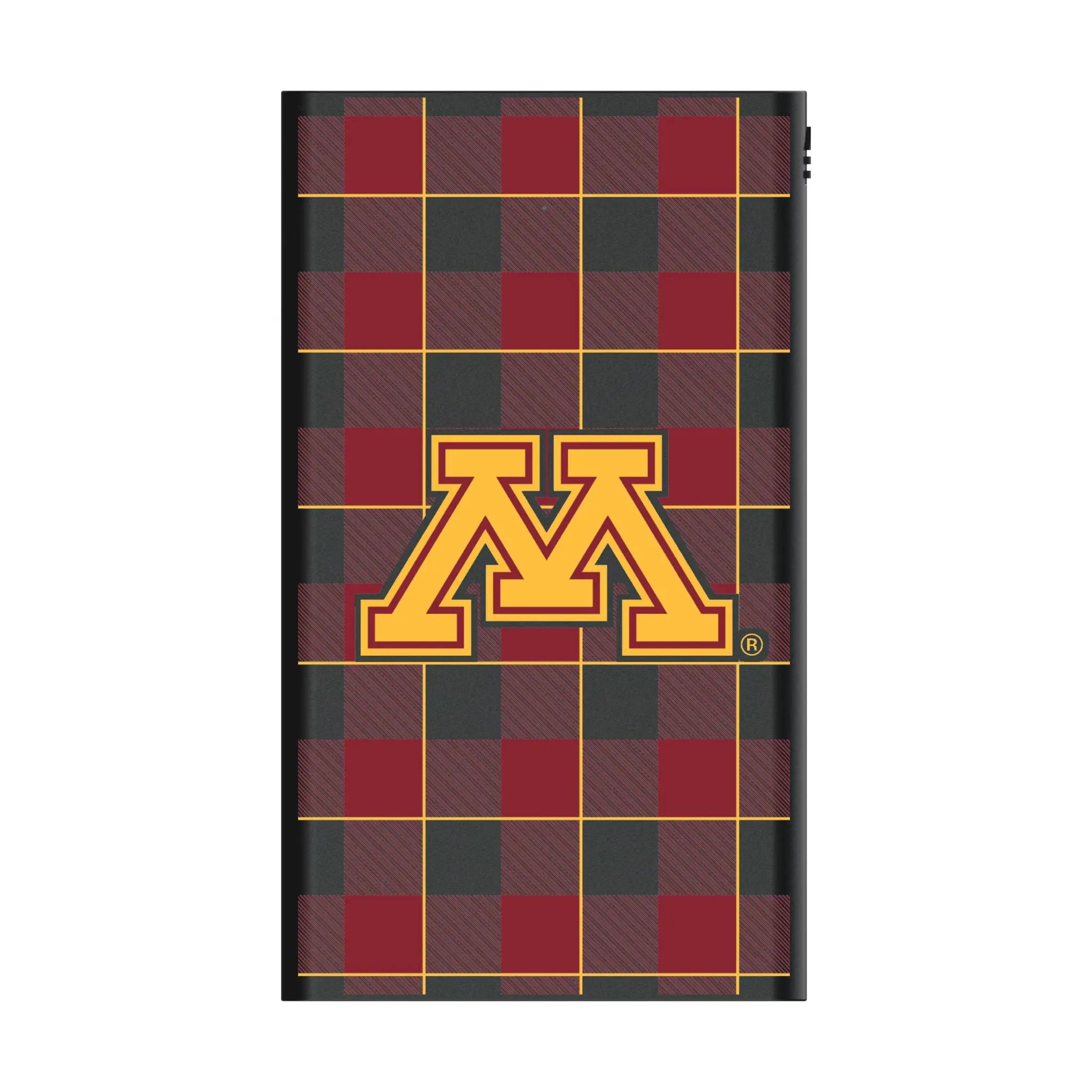 University of Minnesota Golden Gophers Plaid 5000mAh Flat Powerbank