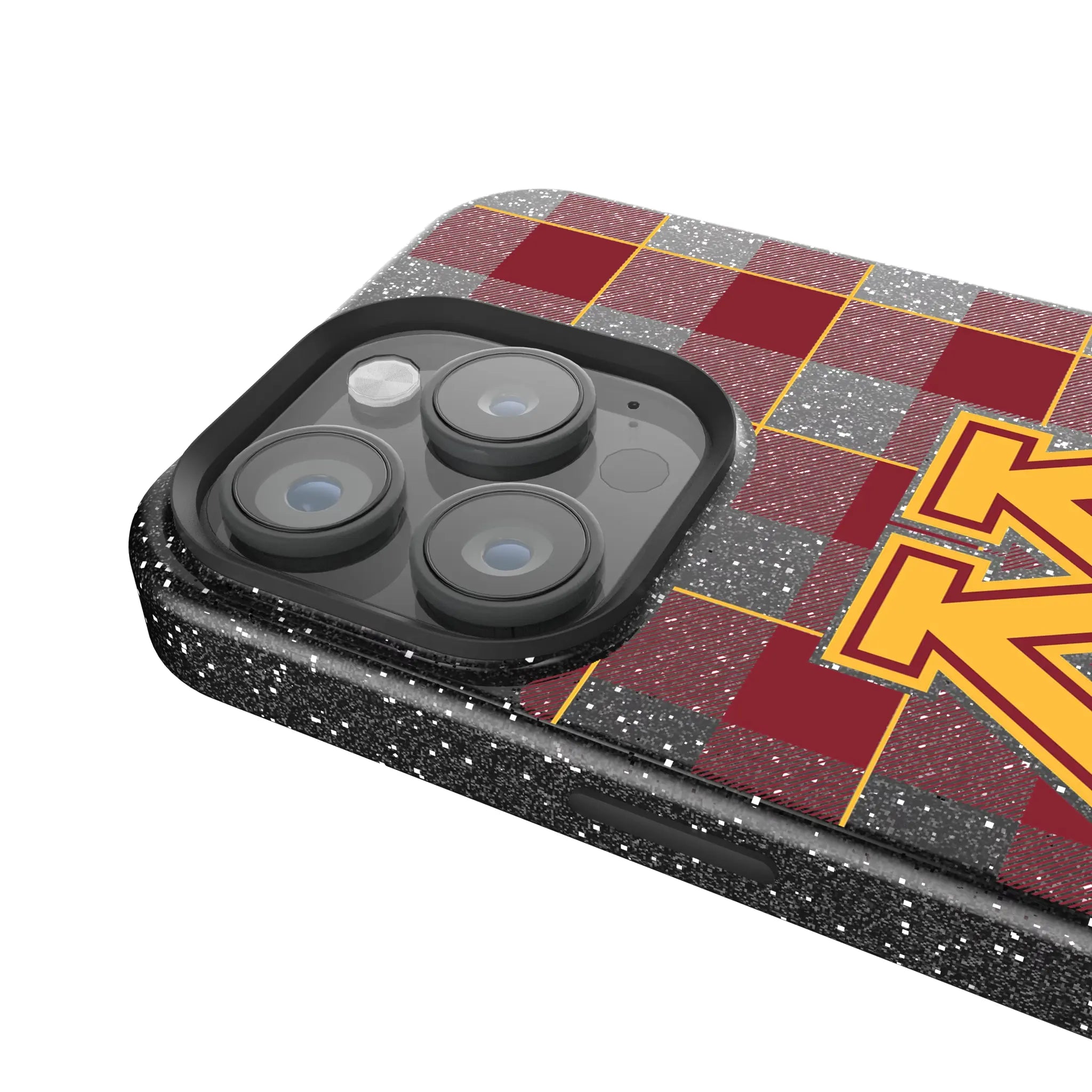 University of Minnesota Golden Gophers Plaid Bling Phone Case