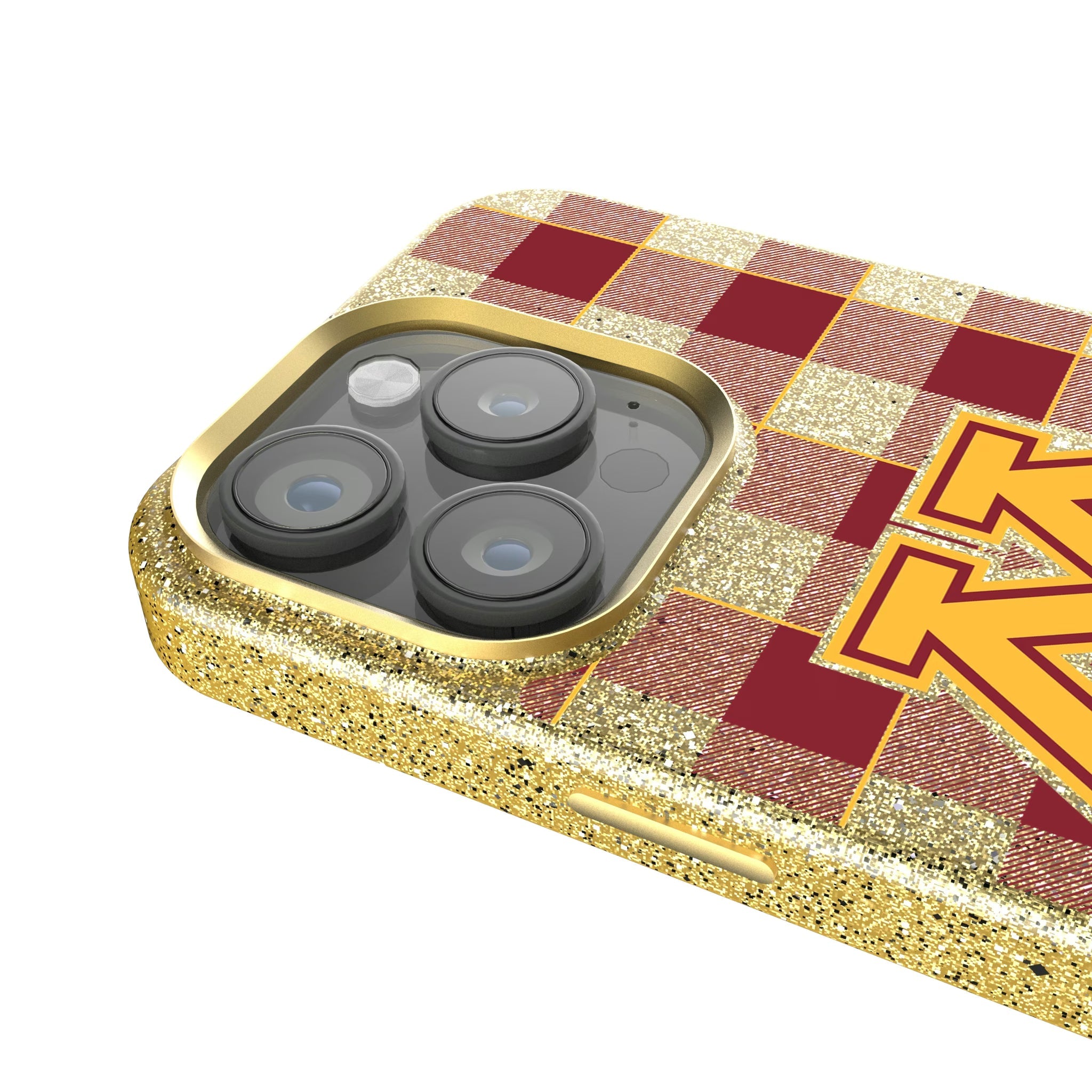 University of Minnesota Golden Gophers Plaid Bling Phone Case