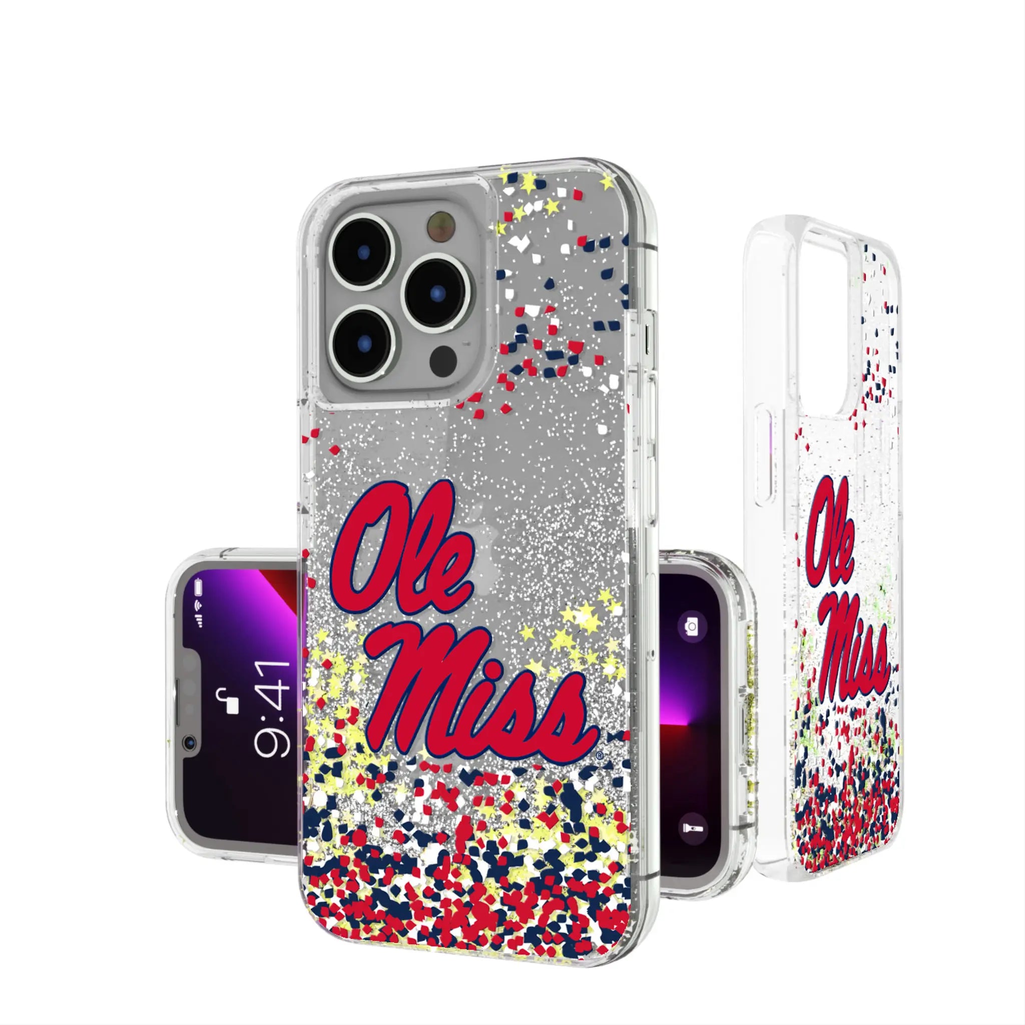 University of Mississippi Rebels Confetti Glitter Phone Case