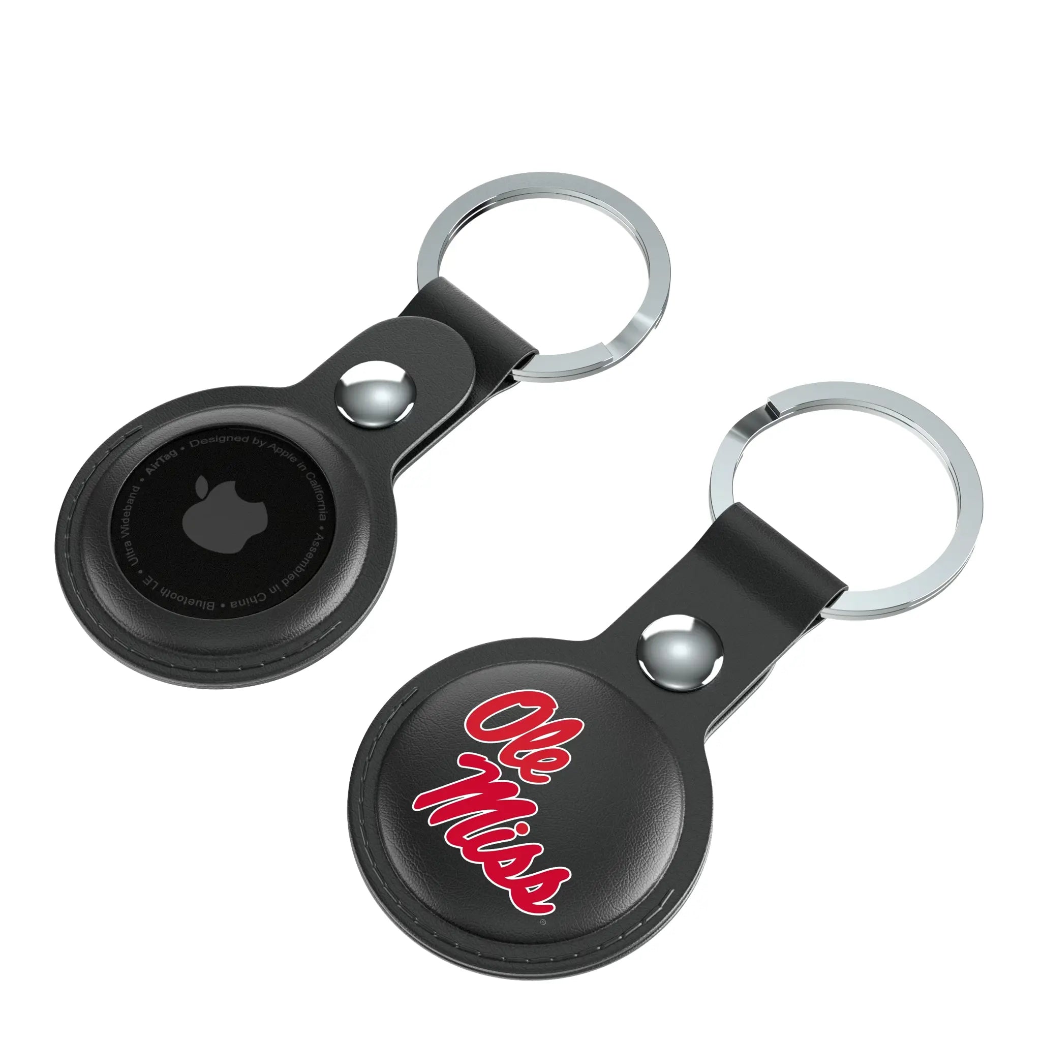 University of Mississippi Rebels Insignia Black Airtag Holder 2-Pack
