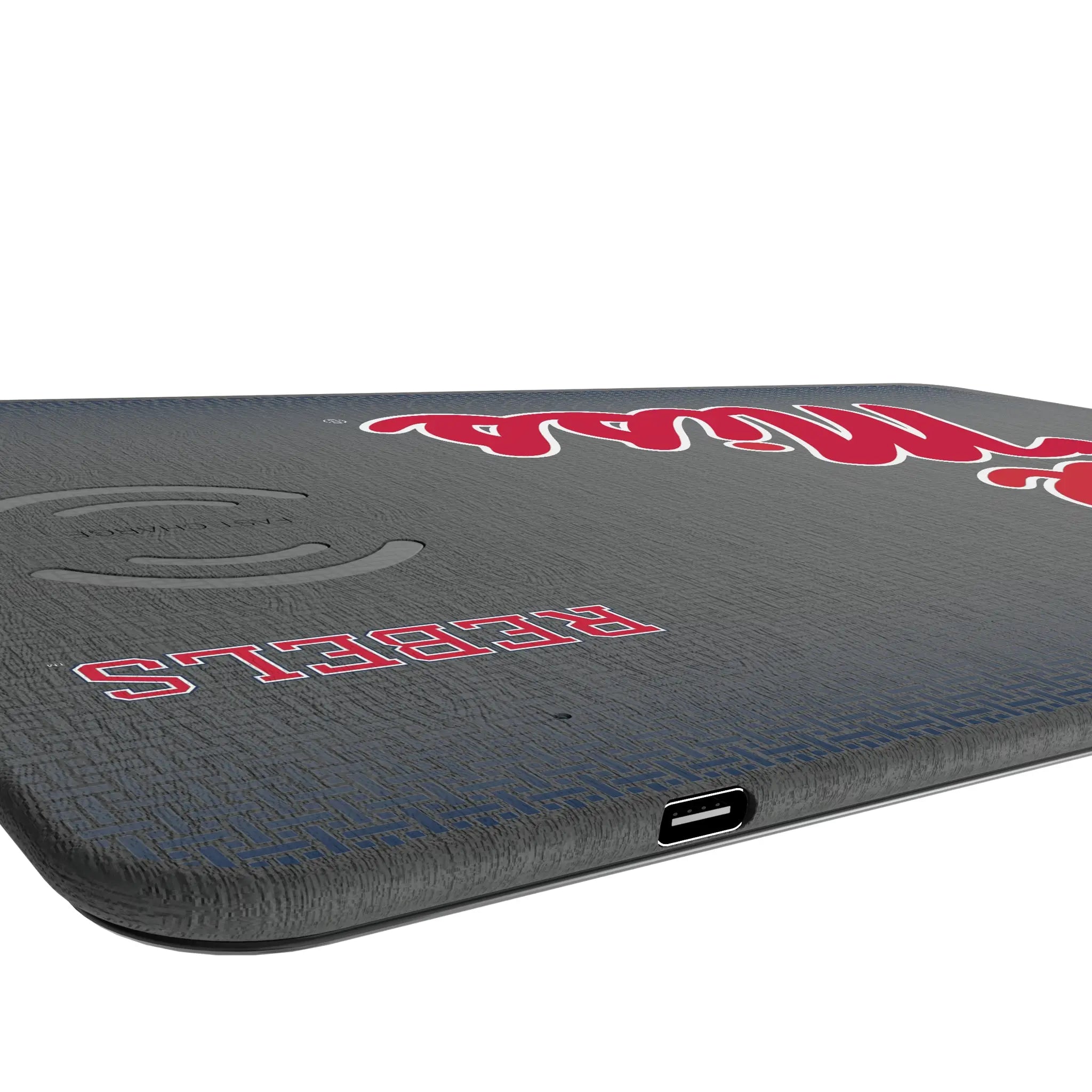 University of Mississippi Rebels Linen 15-Watt Wireless Charger and Mouse Pad
