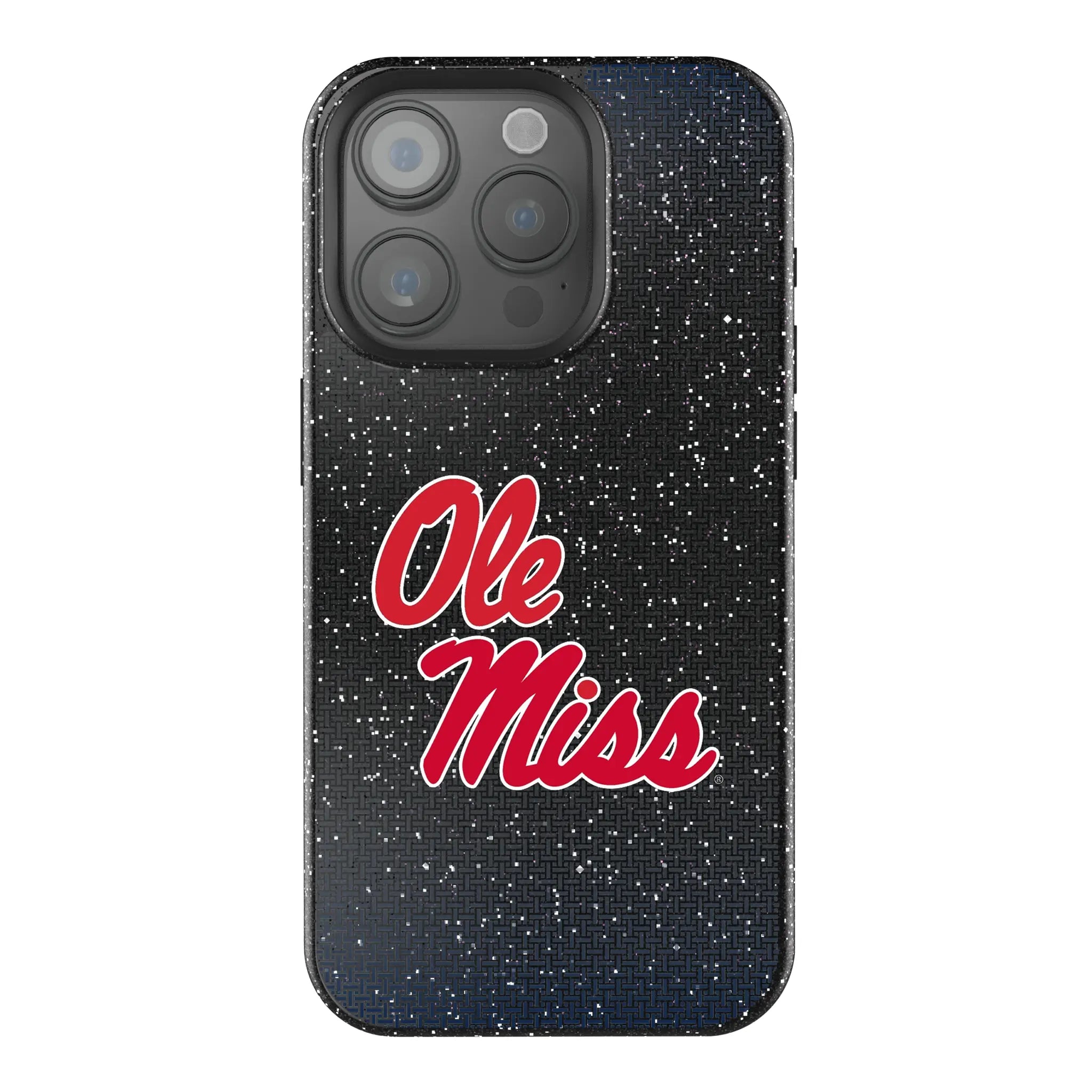 University of Mississippi Rebels Linen Bling Phone Case for Apple iPhone