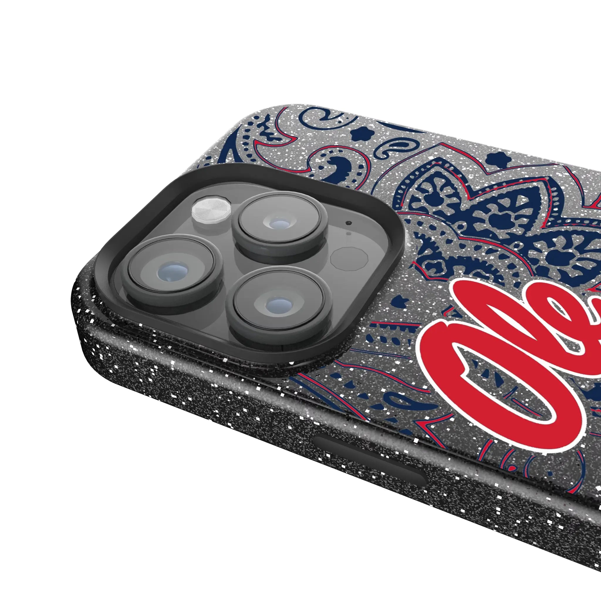 University of Mississippi Rebels Paisley Bling Phone Case