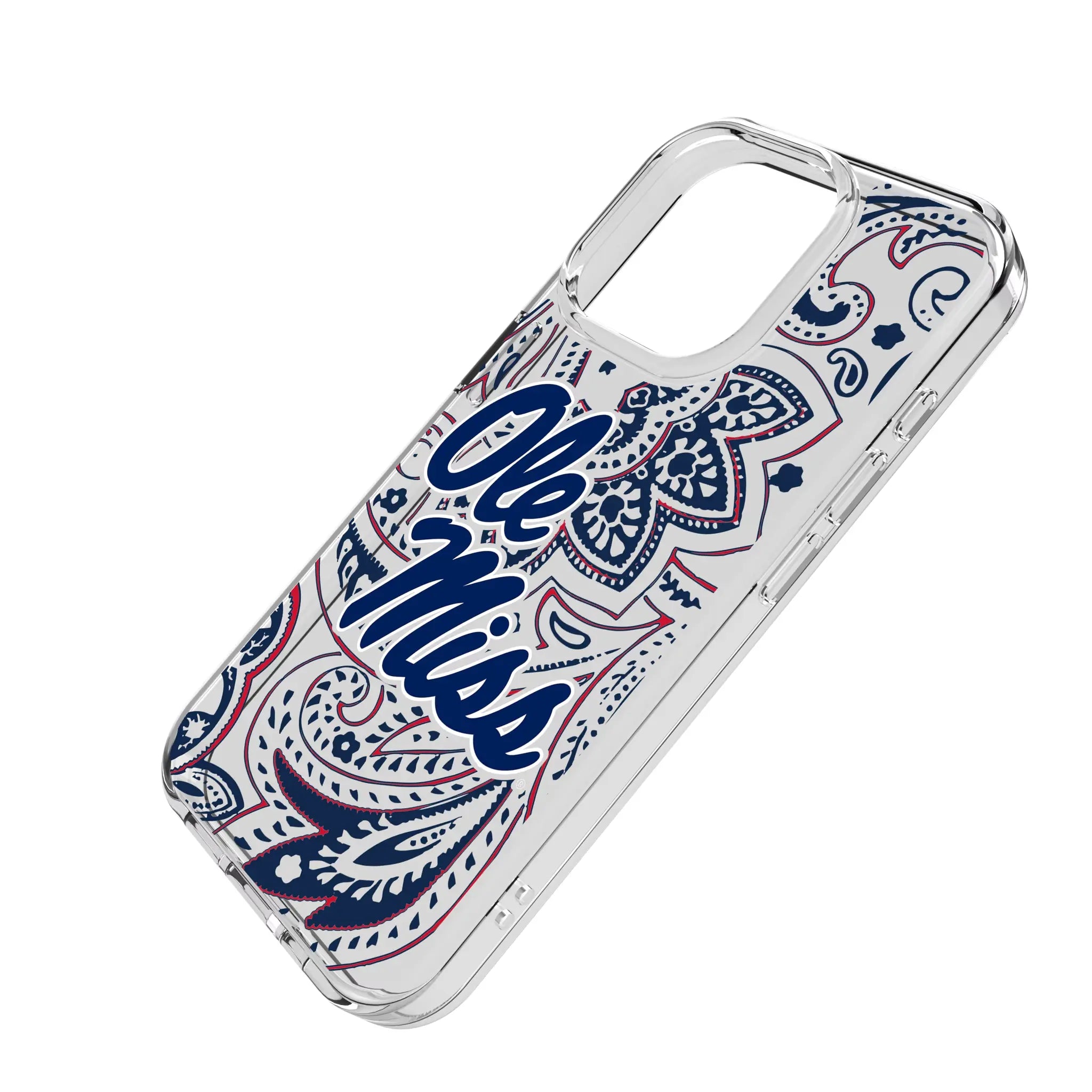 University of Mississippi Rebels Paisley Clear Phone Case for Apple iPhone