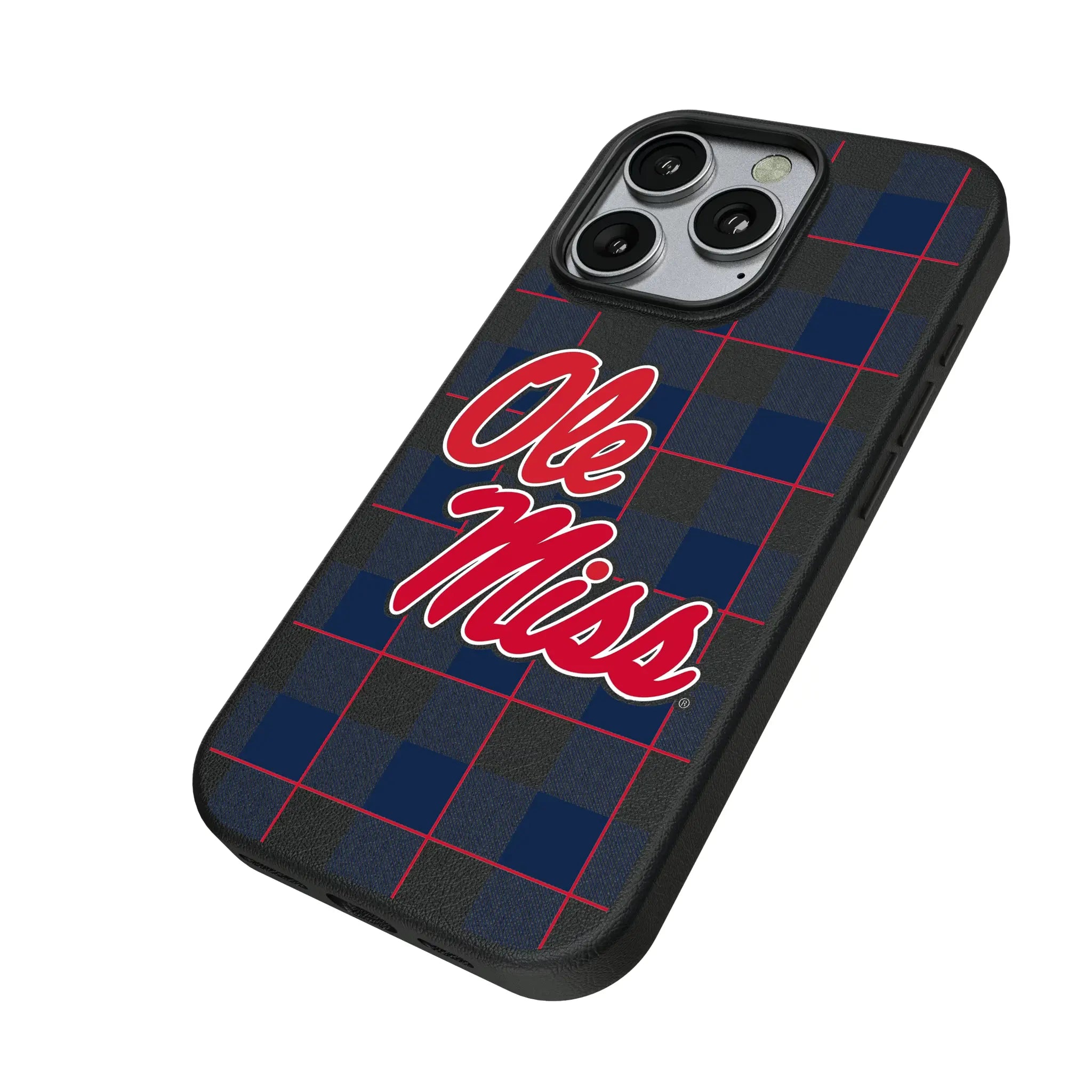 University of Mississippi Rebels Plaid MagSafe Compatible Phone Case for Apple iPhone