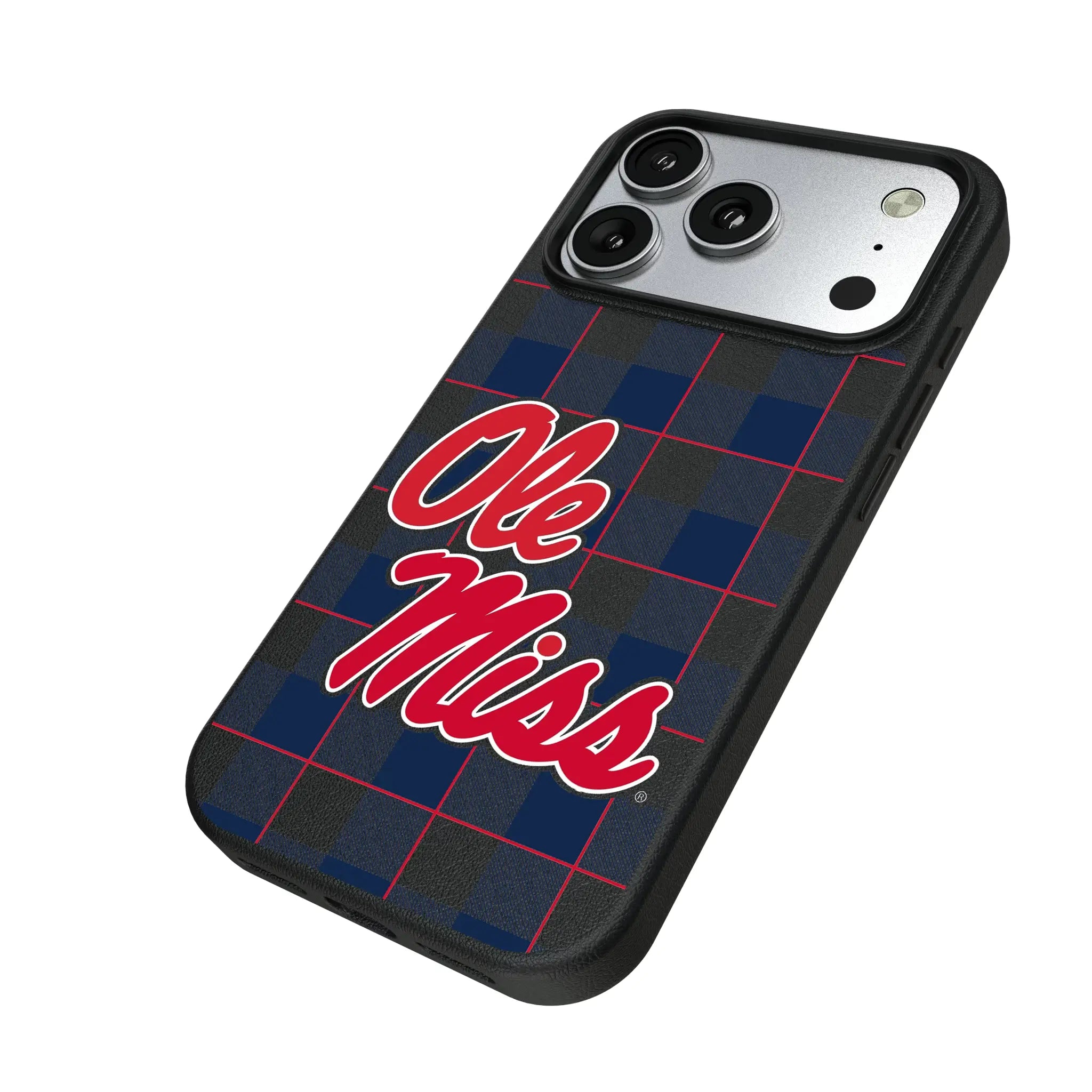 University of Mississippi Rebels Plaid MagSafe Compatible Phone Case for Apple iPhone