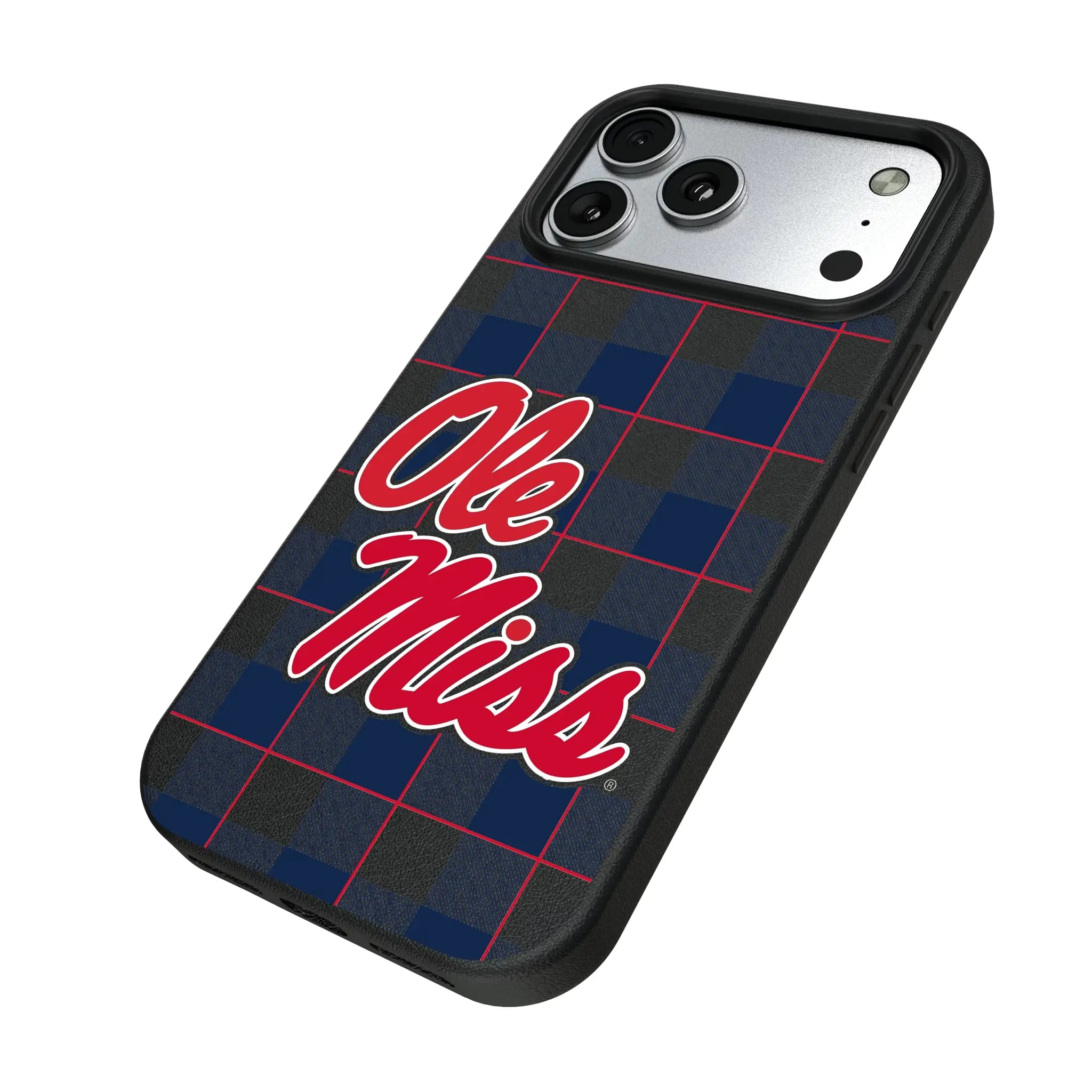 University of Mississippi Rebels Plaid MagSafe Compatible Phone Case for Apple iPhone