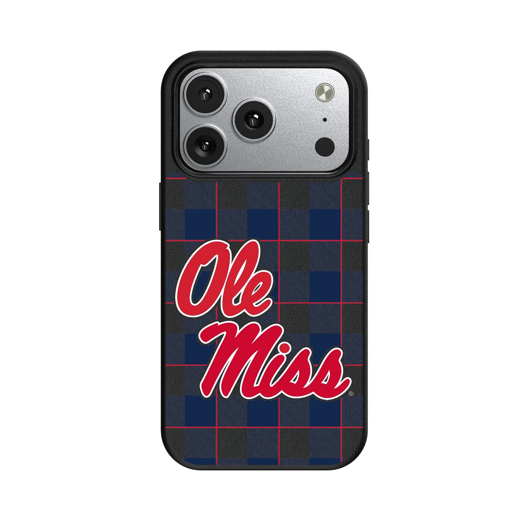 University of Mississippi Rebels Plaid MagSafe Compatible Phone Case for Apple iPhone