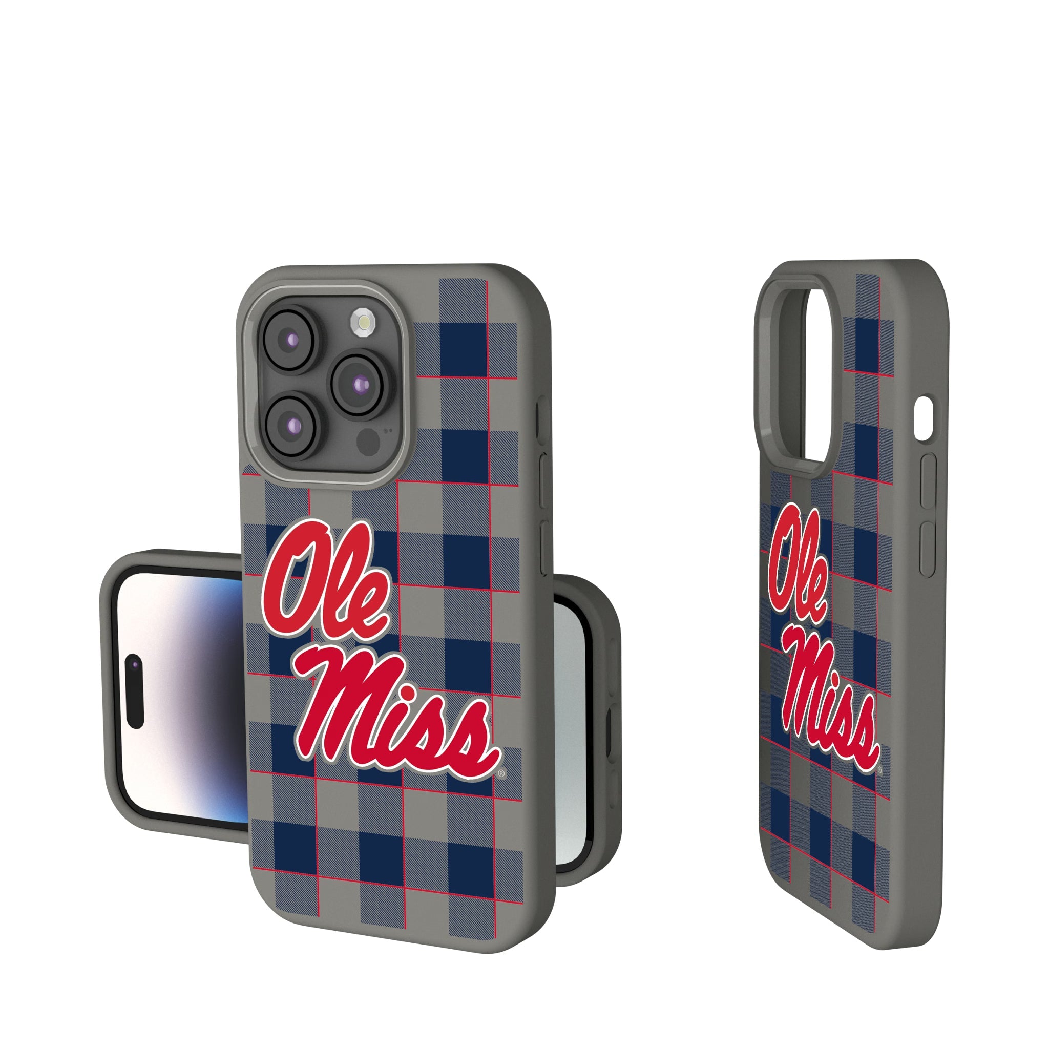 University of Mississippi Rebels Plaid Soft Touch Phone Case