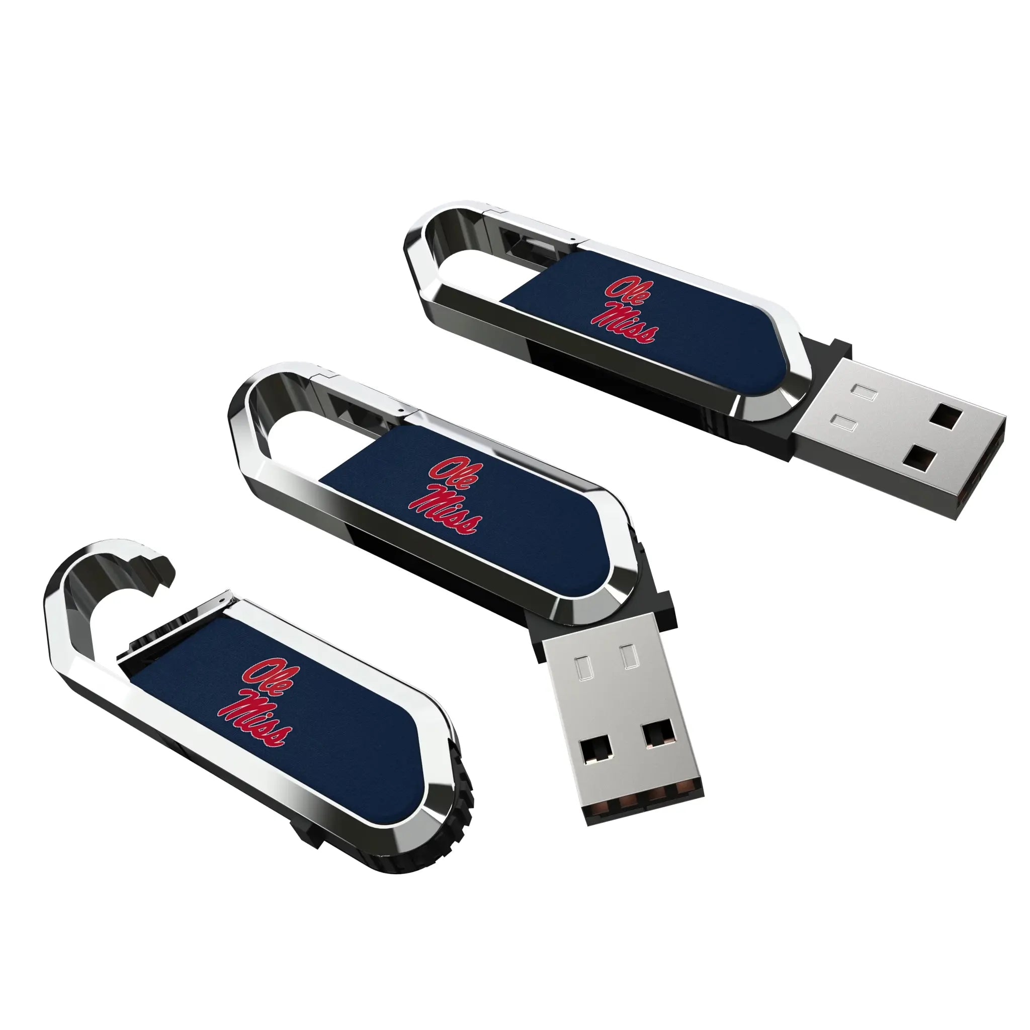University of Mississippi Rebels Solid USB 32GB Clip Style Flash Drive